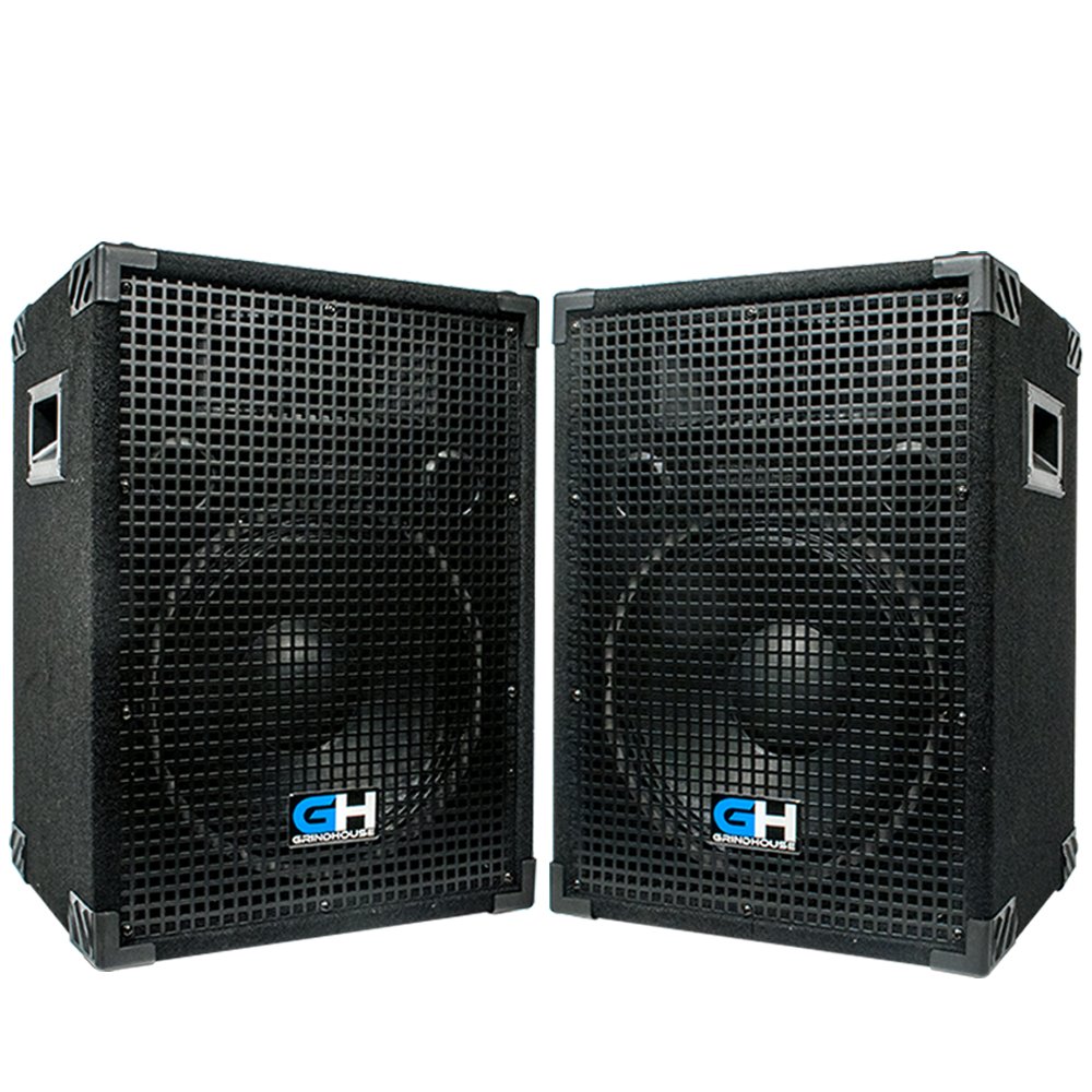 Grindhouse GH12L-Pair 12 Inch 2-Way Passive PA/DJ Loudspeaker Cabinets - 700W Full Range Live Sound Speakers for Bands, DJs, and Events