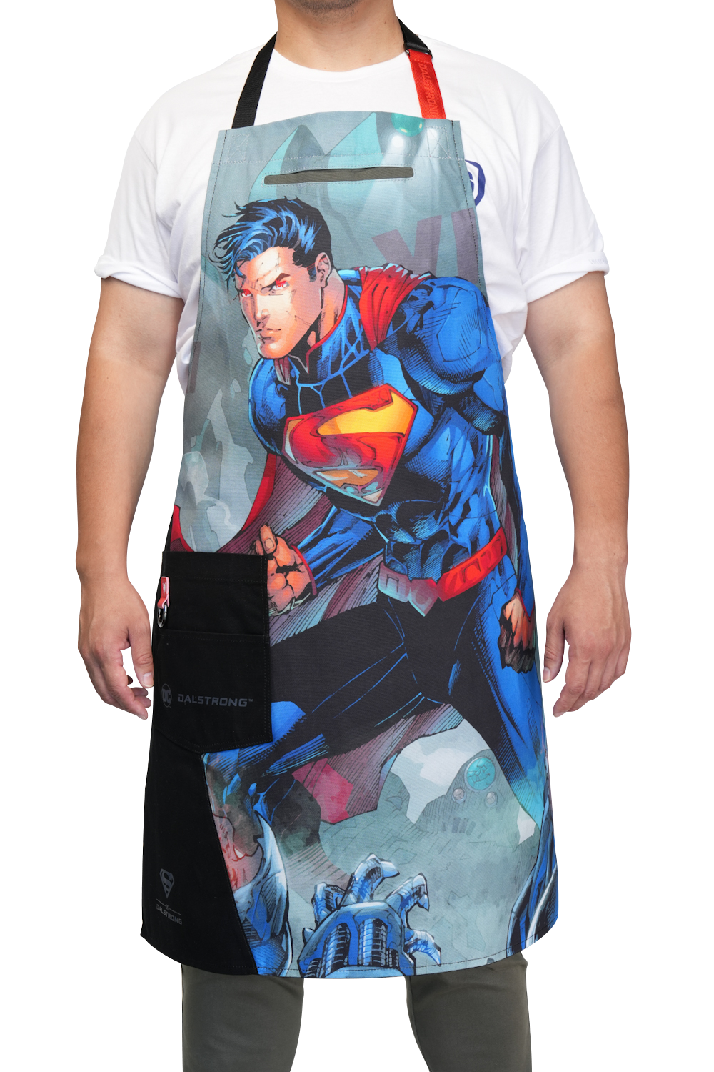 Premium Superman™ Edition Chef's Apron - 100% Breathable Cotton Cooking Apron for Men - Inspired by Man of Steel - Dalstrong © - Perfect for Grilling, BBQ & Kitchen Cooking