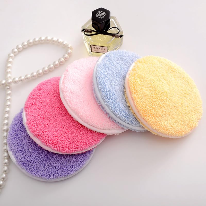 Eco-Friendly Reusable Makeup Remover Pads 6-Pack - Soft Washable Microfiber Cloths for All Skin Types | Gentle Makeup Eraser & Face Cleansing Pads (Rose) - Perfect for Daily Makeup Removal, Travel & Sustainable Beauty Routine