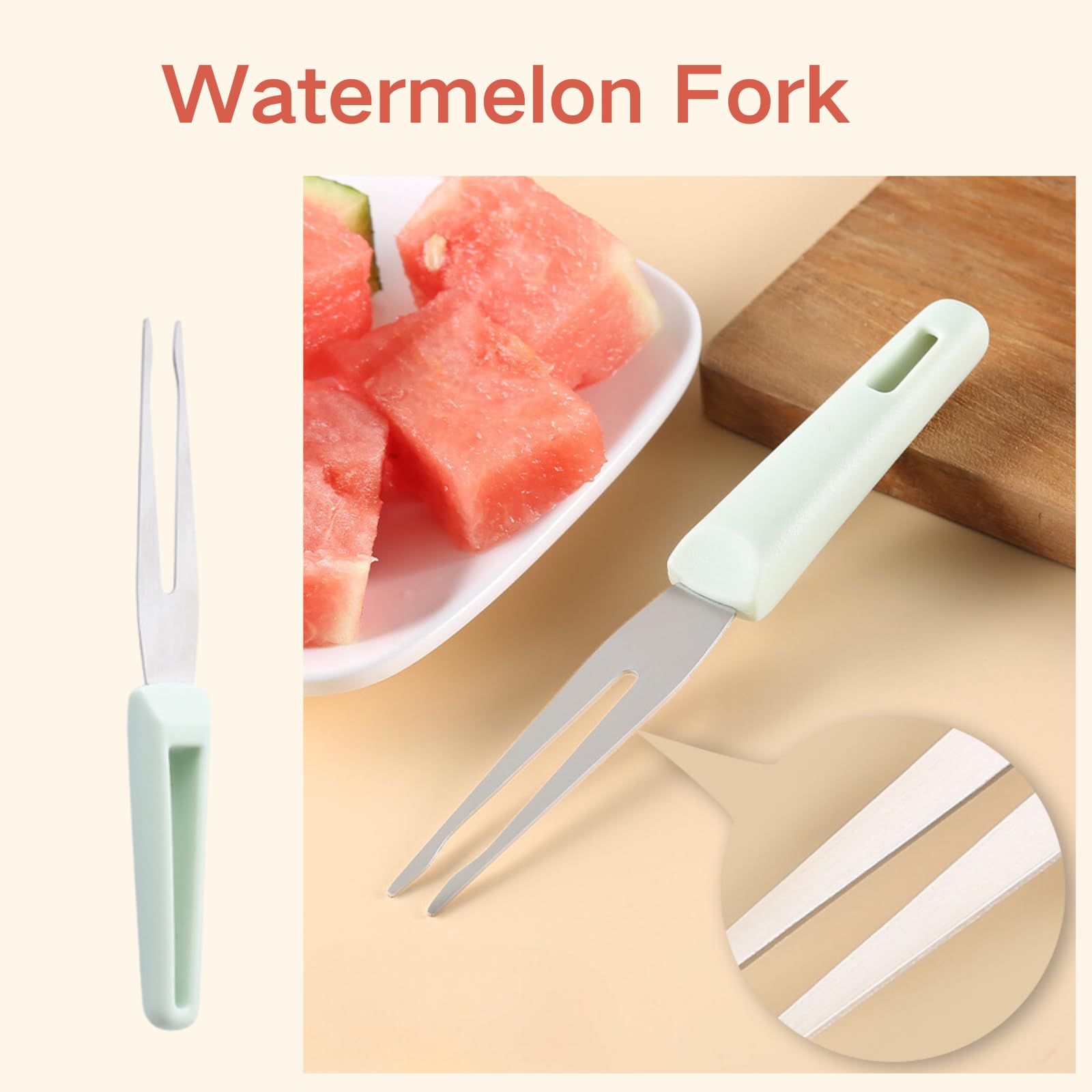 2024 New 3-in-1 Watermelon Slicer & Fork - Stainless Steel Fruit Cutting Tool for Camping, Picnics & Kitchen | Portable Melon Cutter with Easy Storage | Perfect for BBQs, Parties & Outdoor Adventures (1PC)