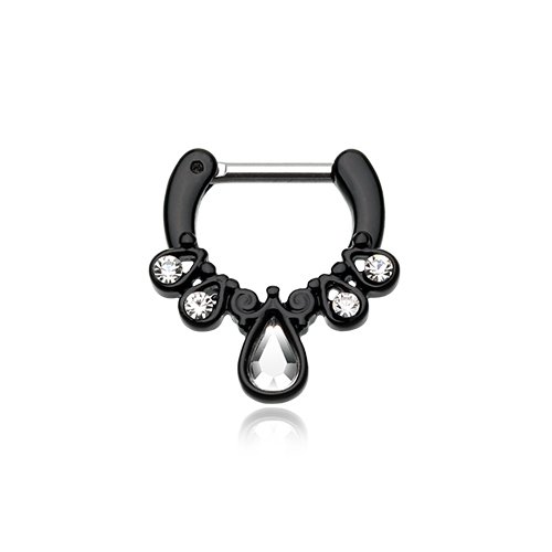 WildKlass 16G Black Septum Clicker Ring - 1/4