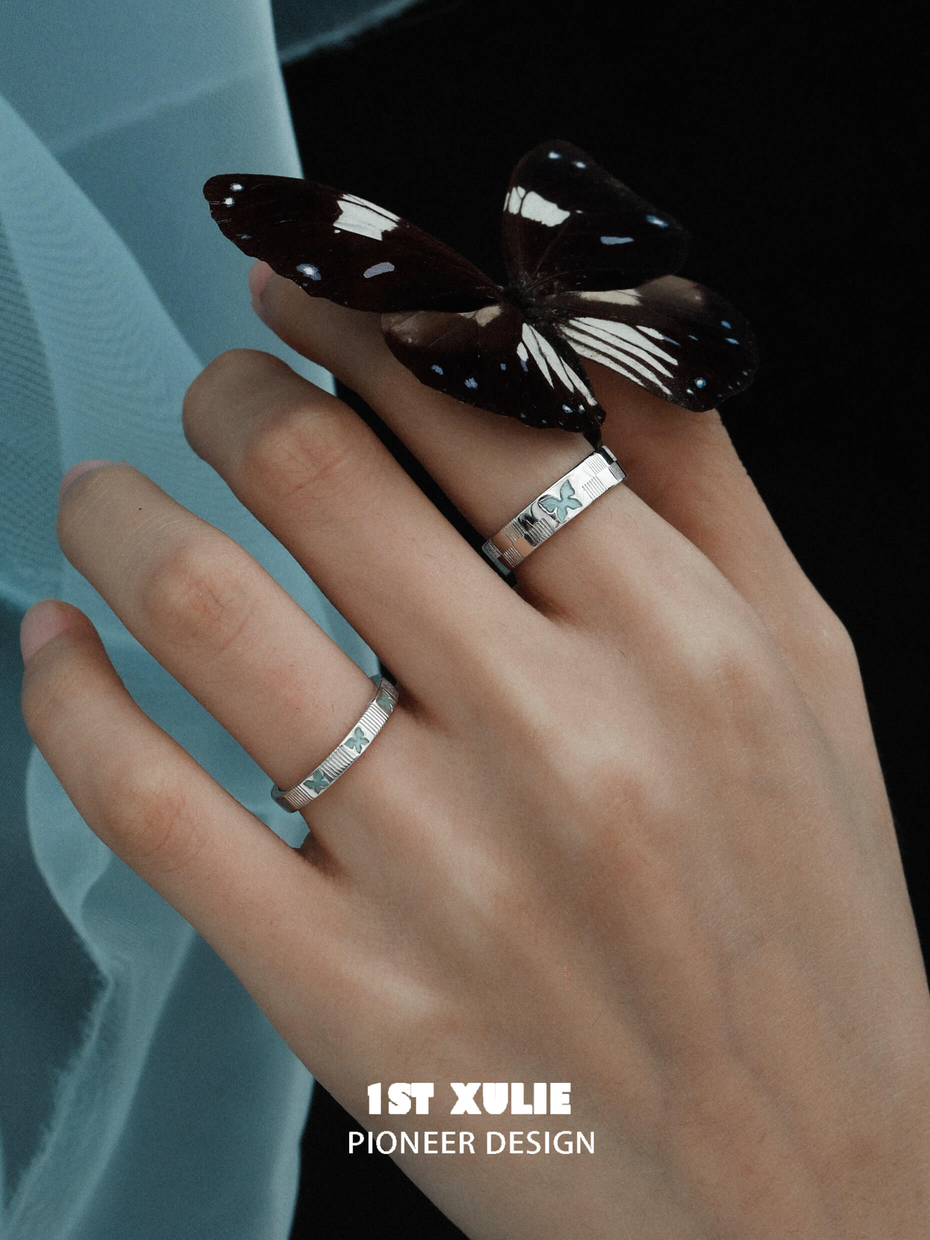 Whiterfly S925 Sterling Silver Logo Basic Rings for Women & Men - Minimalist Stackable Band for Everyday Wear, Gift Giving & Special Occasions