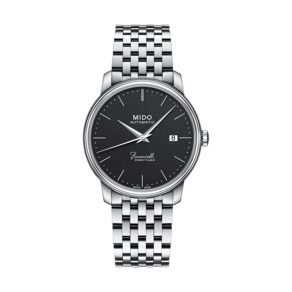 Baroncelli Heritage Men's Black Dress Watch - Classic Elegant Timepiece for Business, Formal & Special Occasions