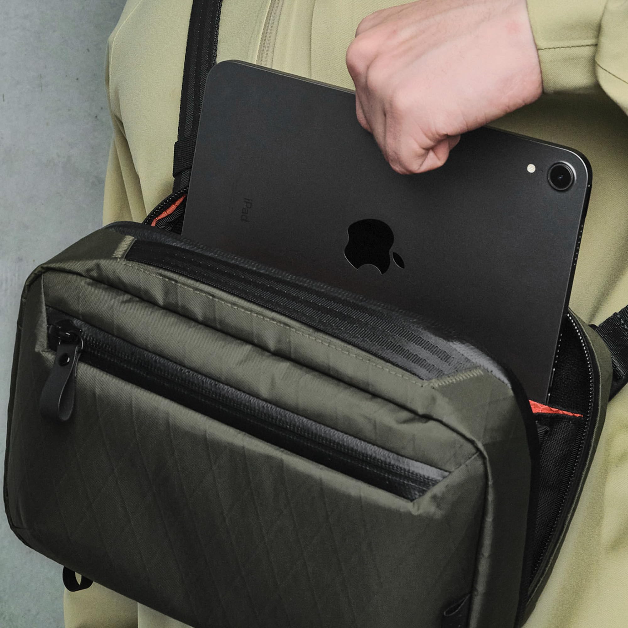 ALPAKA Elements Tech Case Max X-Pac VX21 - Convertible Sling Bag with Adjustable Strap, Waterproof Fabric & Lockable YKK Zippers for iPad Mini 6, Electronics, EDC Gear - Perfect for Travel, Work & Outdoor Adventures (Dark Green)