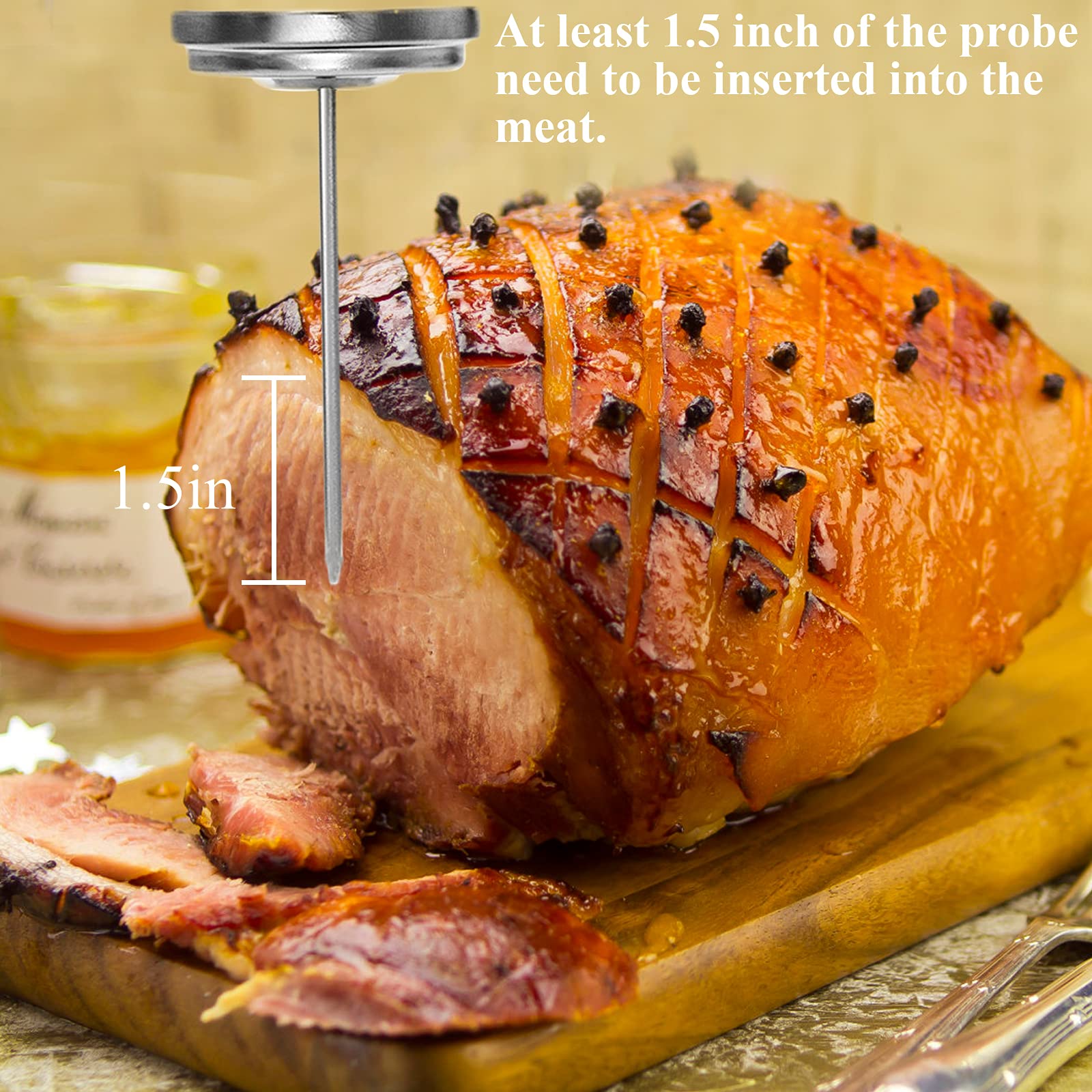 2-Pack Stainless Steel Meat Thermometer for Oven, Grill & Cooking - Dishwasher Safe, No Battery Needed - Perfect for Roasting, Grilling, Baking & BBQ
