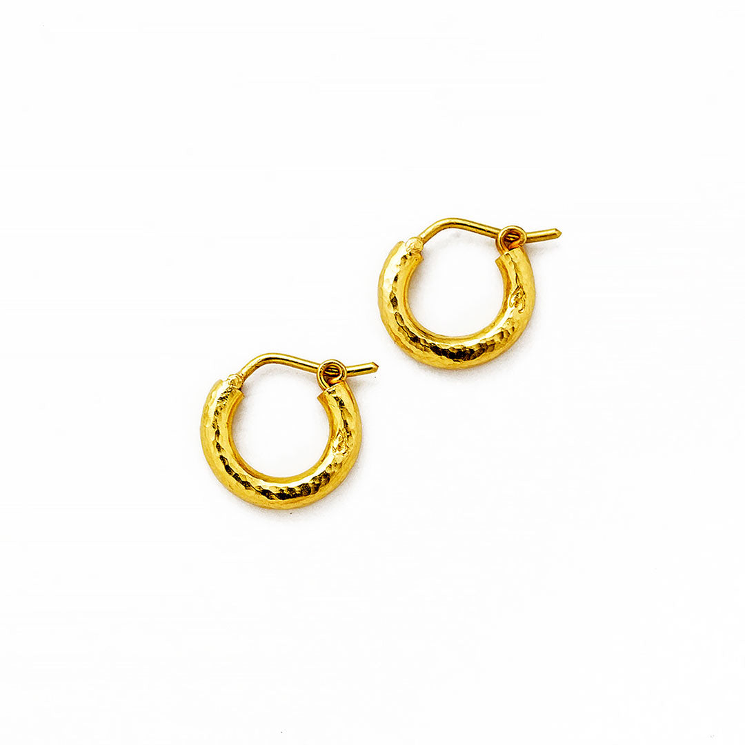 Elizabeth Locke Baby Hoop Earrings - 14K Gold Plated Tiny Hoops for Women & Girls - Perfect for Everyday Wear, Gifts & Special Occasions