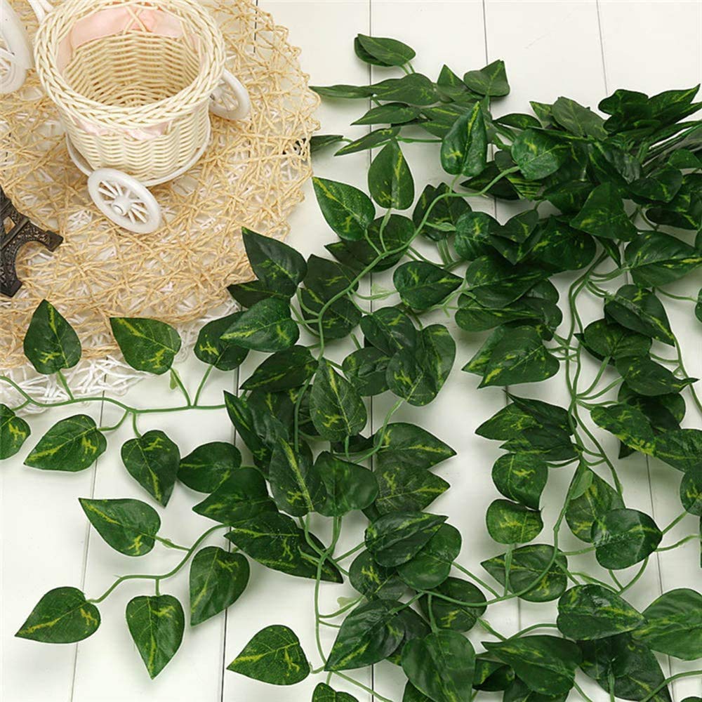 60 Strands 416Ft Artificial Ivy Garland - Fake Hanging Vines with Greenery Leaves for Home Decor, Wedding, Party, Garden & Wall Decoration (Scindapsus Vines) - Perfect for Indoor/Outdoor Spaces, Backdrops & Event Centerpieces
