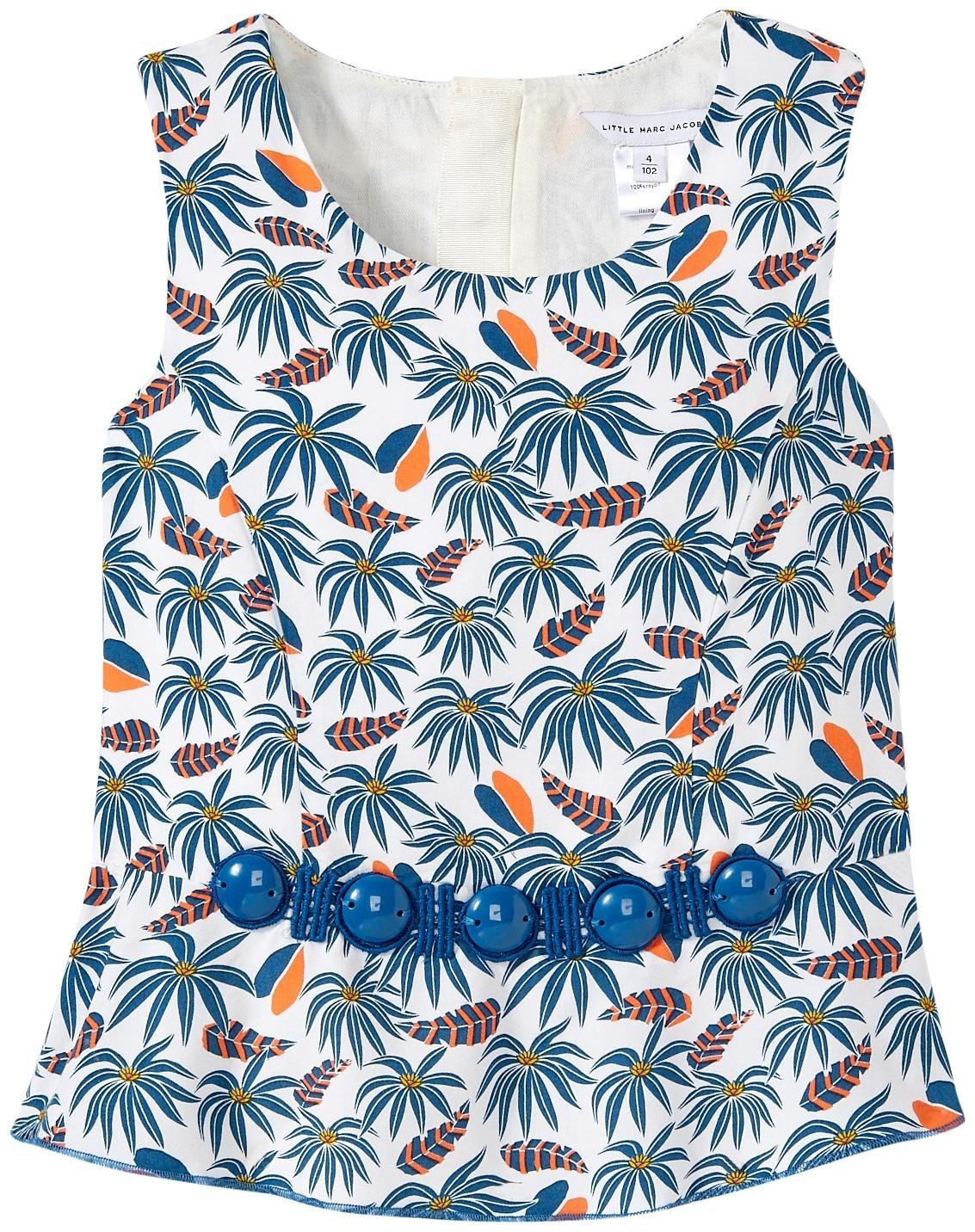 Little Marc Jacobs Girls' Sleeveless Floral Print Dress - Perfect for Summer Parties, Beach Vacations & Special Occasions