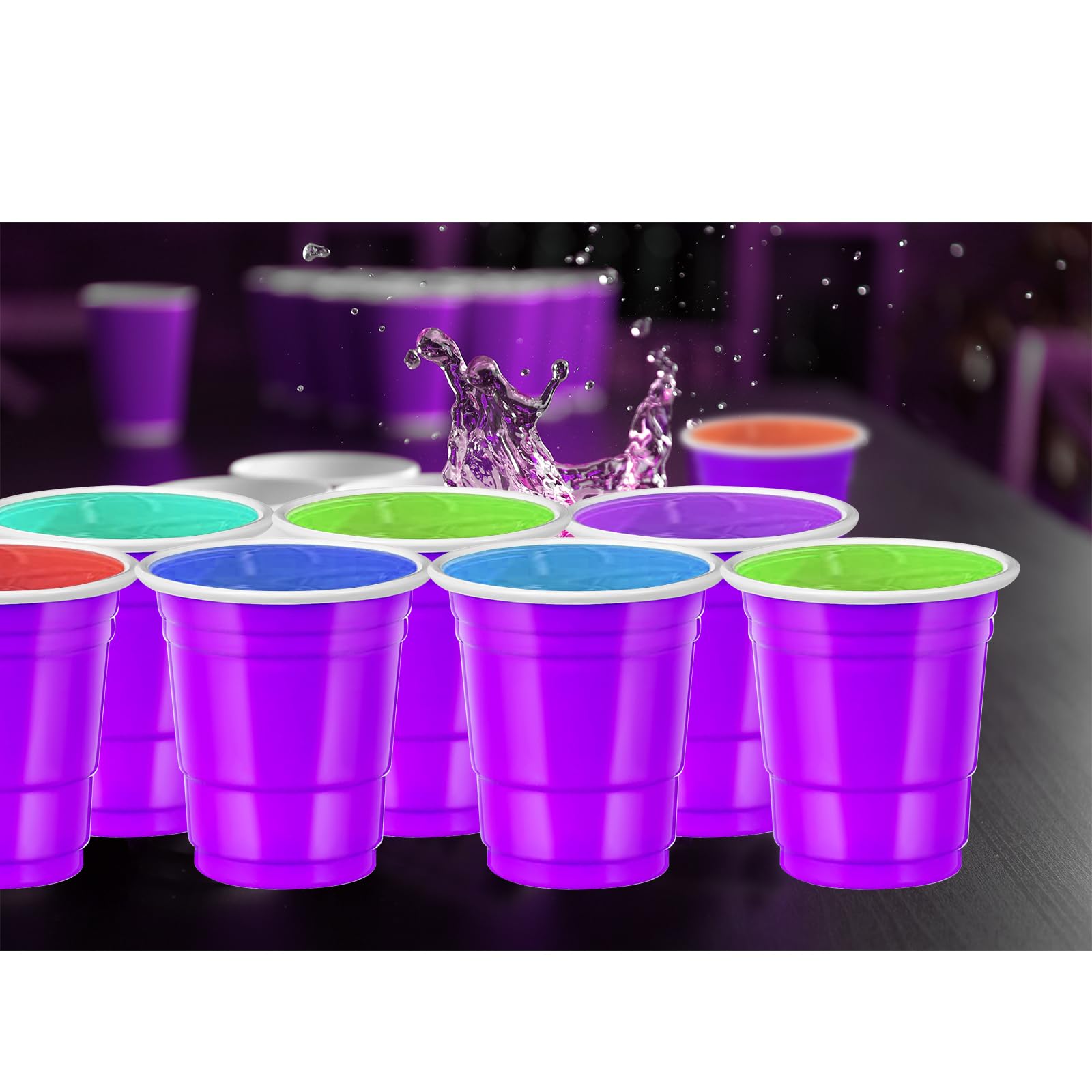 Purple Plastic Shot Glasses 2oz (500pcs) - Disposable for Drinks, Jello & Snacks