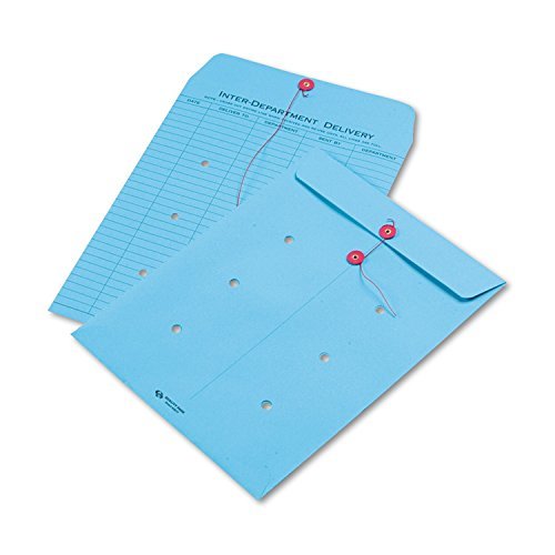 Quality Park QUA63577 Colorful Paper String & Button Interoffice Envelopes - Secure Mailing for Office Documents, Business Correspondence & Internal Communication