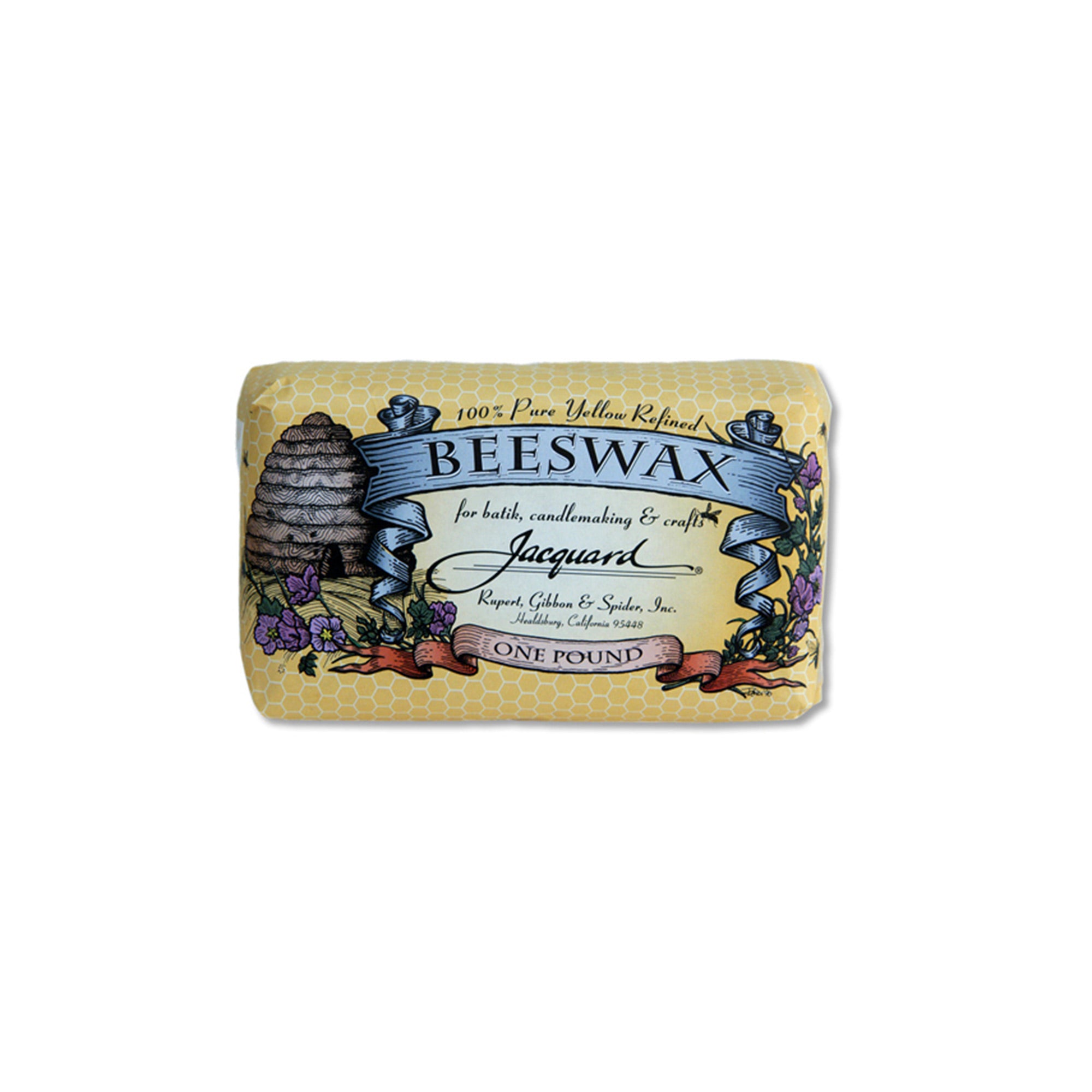 100% Pure Yellow Refined Beeswax - 1 lb Block for Candle Making, Cosmetics & DIY Skincare - Natural Beeswax for Lip Balm, Soap, and Hair Care Products