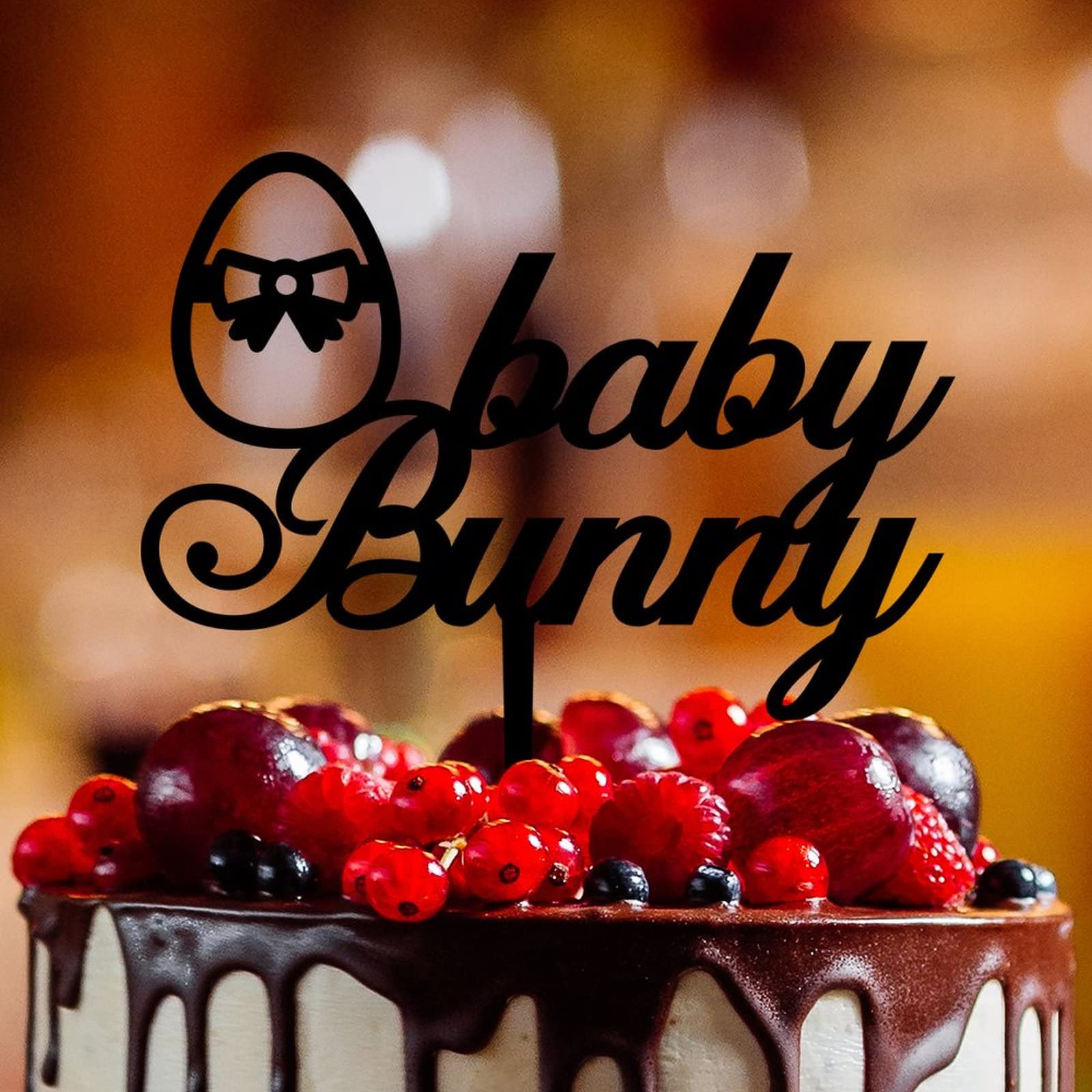 Customized ArogGeld Baby Bunny Easter & Birthday Cake Topper - Acrylic Party Decor for Kids & Adults - Perfect for Birthdays, Weddings, Anniversaries - Personalizable Name Keepsake | Great for Easter Celebrations, Baby Showers & Special Occasions