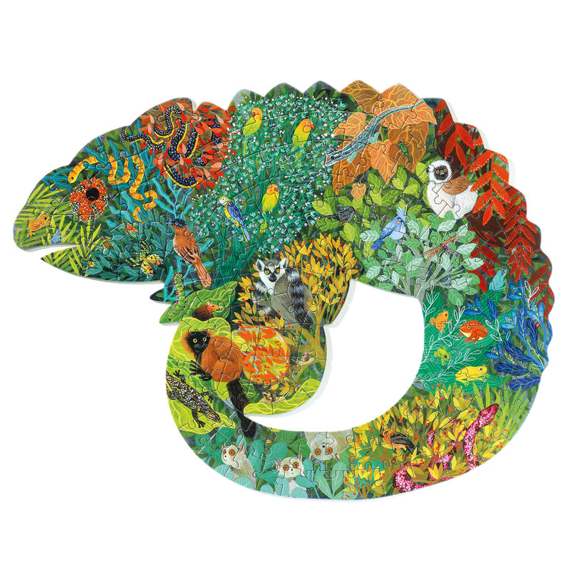 Chameleon 150pc Art Puzzle for Kids | Creative Educational Toy by Djeco | Perfect for Family Game Night & Classroom Activities