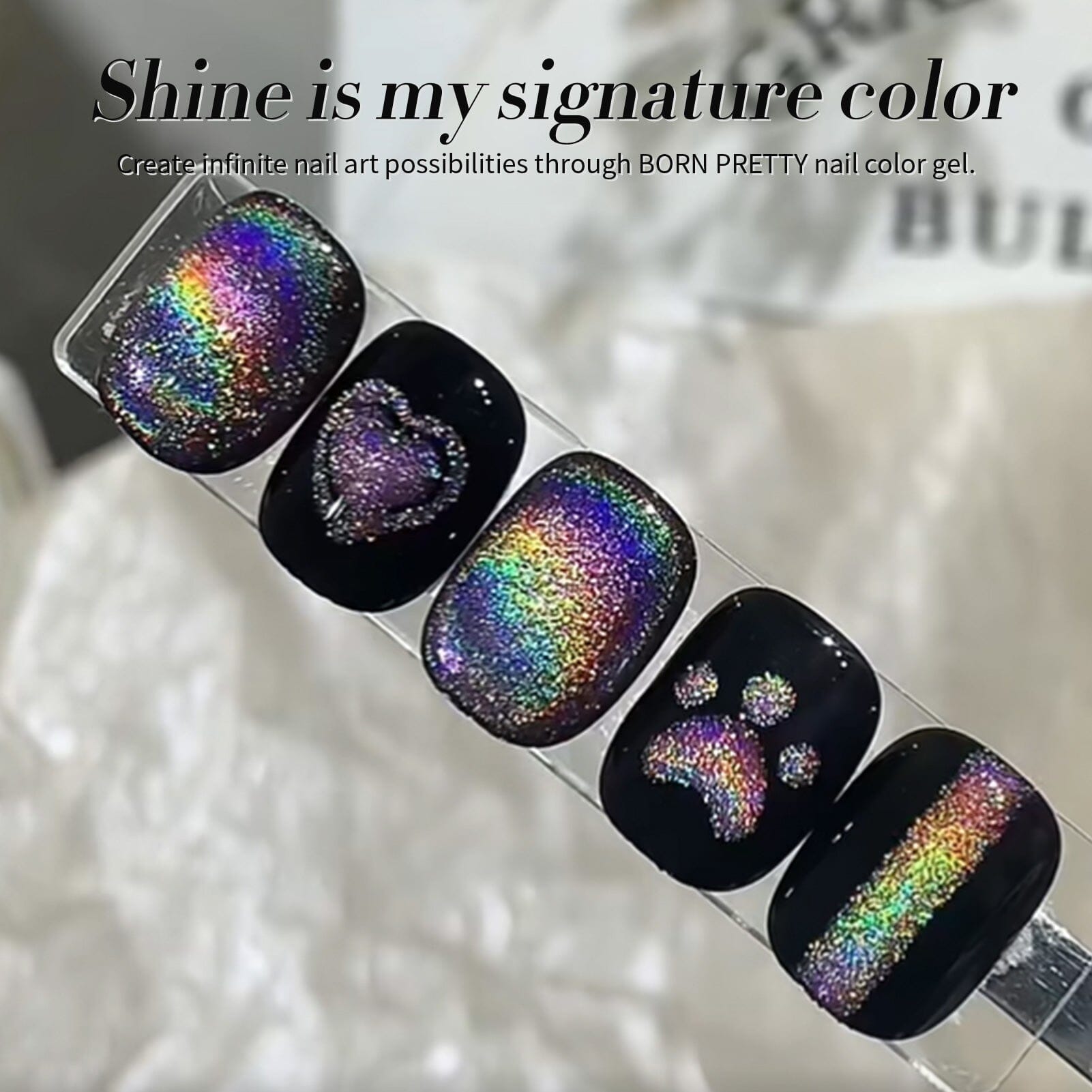 Black Iridescent Cat Magnetic Gel Nail Polish - 15ml Long Lasting UV LED Soak Off Manicure - Perfect for Nail Art, Salon & Home Use