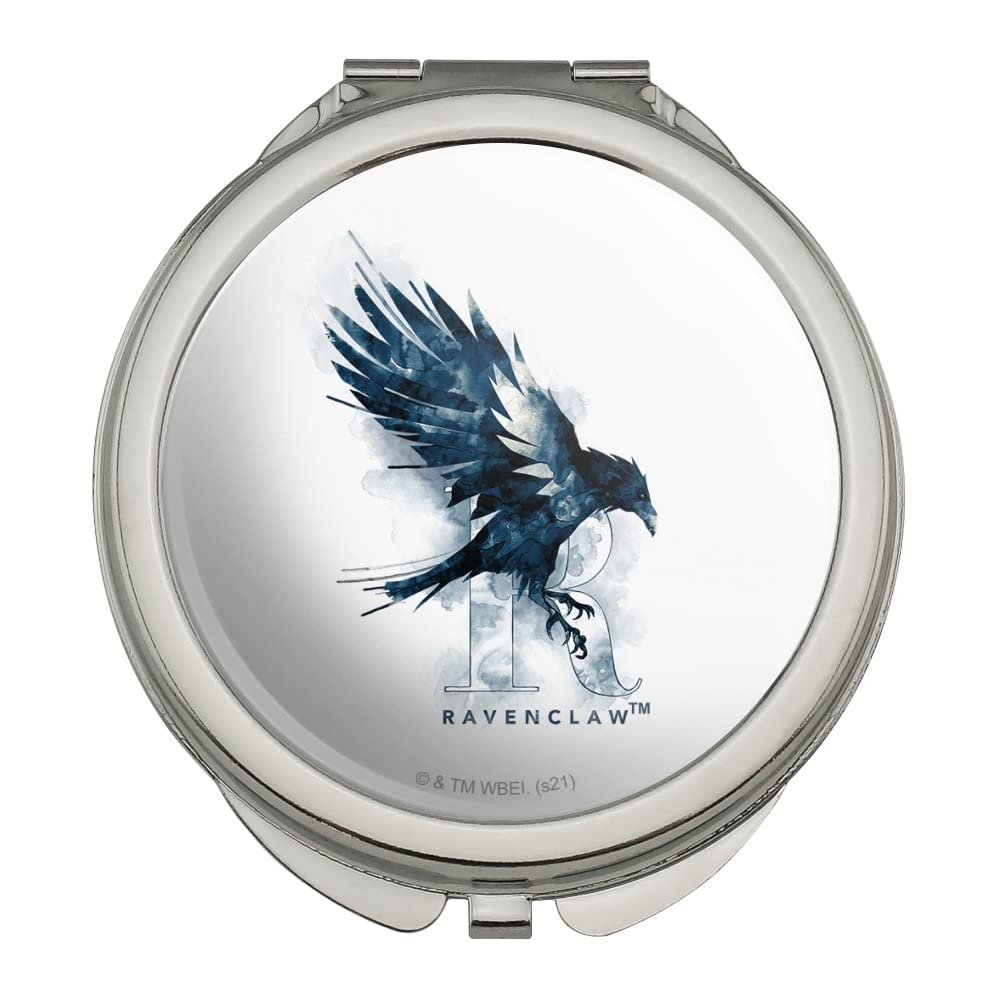Harry Potter Ravenclaw Watercolor Crest Compact Travel Purse Handbag with Mirror - Stylish Makeup Bag for Cosmetics, Travel & Daily Use | Perfect Gift for Harry Potter Fans