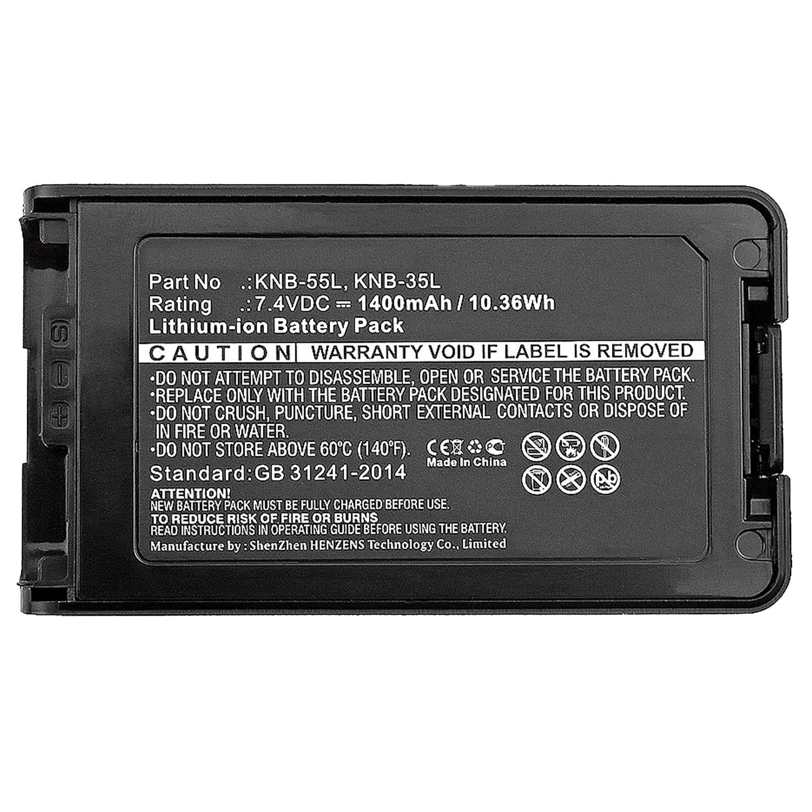 Synergy Digital 2-Way Radio Battery - High Capacity 1400mAh Li-ion Replacement for Kenwood KNB-24L (7.4V) | Compatible with Kenwood Two-Way Radios | Perfect for Outdoor Adventures, Construction Sites & Emergency Communication