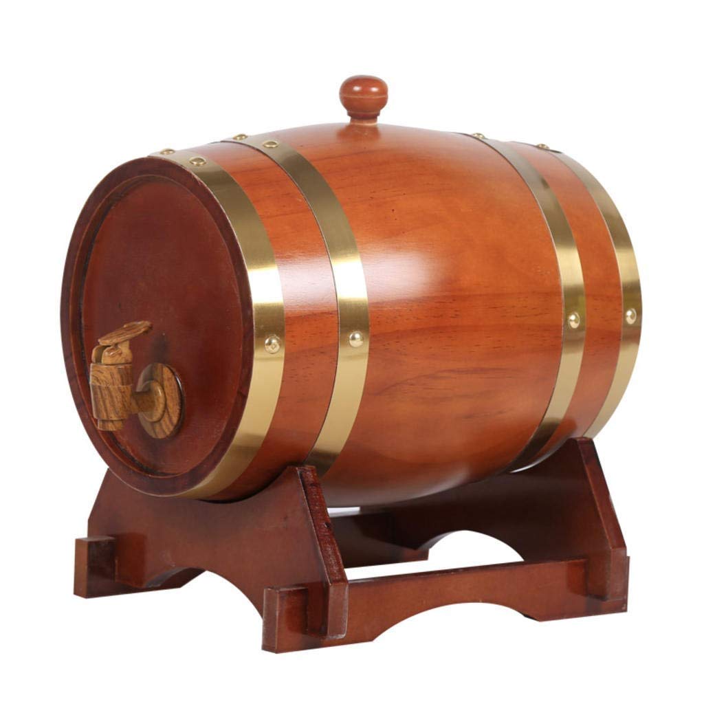 Vintage Oak Wooden Barrel Alcohol Dispenser - 15L Capacity for Wine, Whiskey, Beer & Vinegar | Rustic Home Bar Decor & Party Drink Dispenser