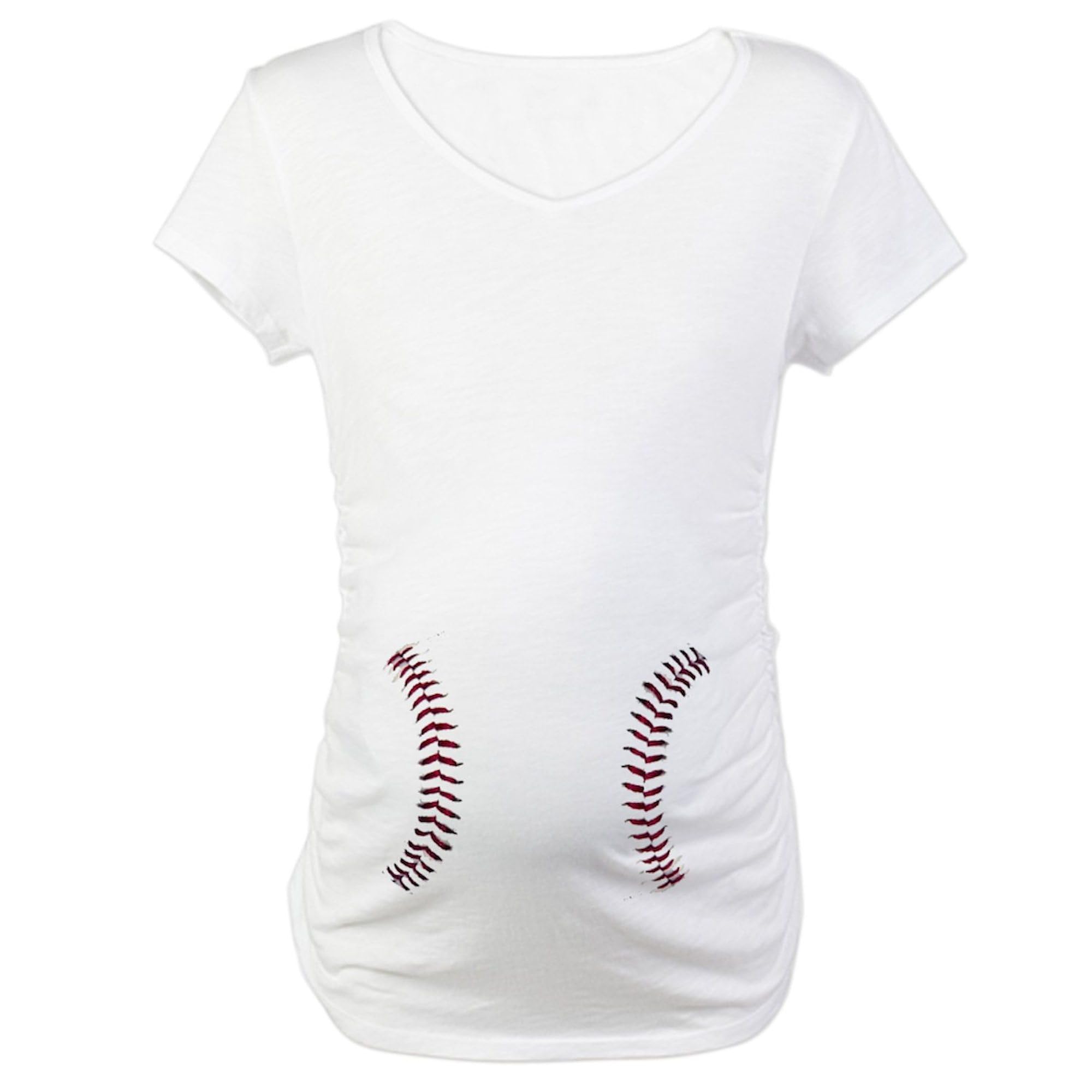 Basebump Maternity T-Shirt for Women - Stretchy Ruched Side Design for Comfort During Pregnancy | Perfect for Casual Wear, Baby Showers & Maternity Photos