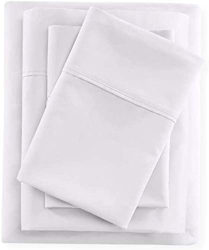 Premium 700 Thread Count Egyptian Giza Cotton 4-Piece Sheet Set for Full Size Bed - Ultra Soft & Breathable White Bedding for Luxurious Comfort - Perfect for Master Bedrooms, Guest Rooms & Vacation Homes