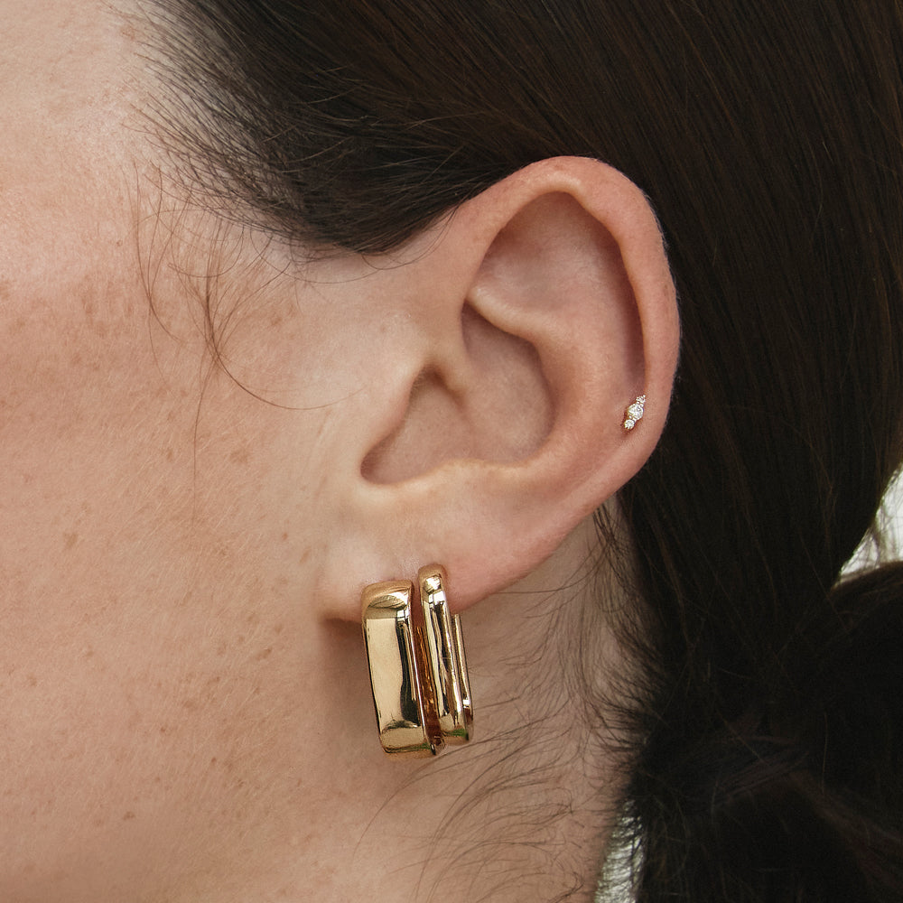 Chunky Gold Paperclip Earrings for Women - Trendy Midi Hoop Earrings for Everyday Wear & Gift Giving