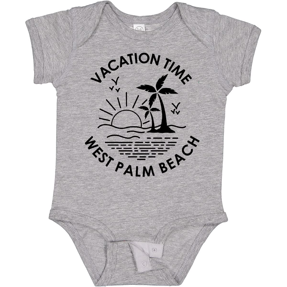 Inktastic Vacation Time in West Palm Beach Baby Bodysuit - Cute Florida-Themed Outfit for Infants & Toddlers | Perfect for Beach Trips, Family Photos & Holiday Gifts