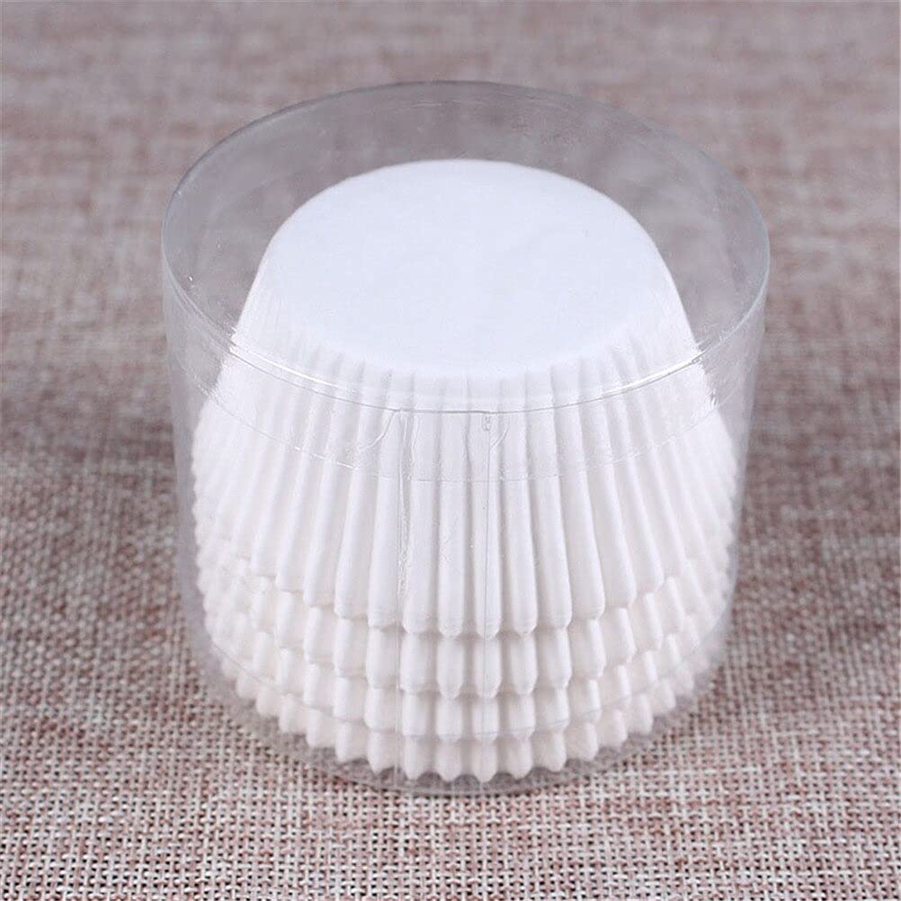 100-Pack Pure White Cupcake Liners - Disposable Muffin Baking Cups for Cupcakes, Egg Tarts & Pastries - Premium Kitchen Baking Accessories for Parties, Weddings & Home Baking
