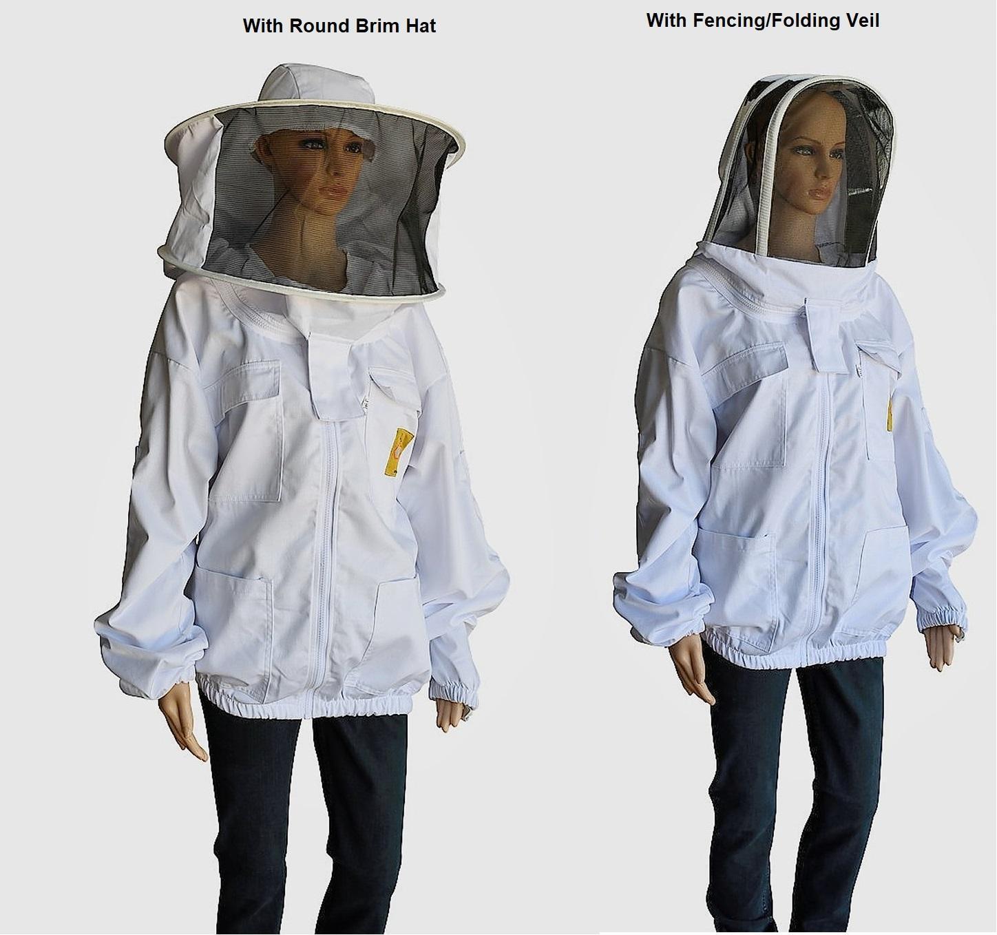 OZ APIARIST Heavy Duty Poly Cotton Beekeeping Jacket with Adjustable Veil - Durable Beekeeper Suit for Professional & Hobbyist Beekeepers - Ideal for Honey Harvesting, Hive Inspection & Apiary Work