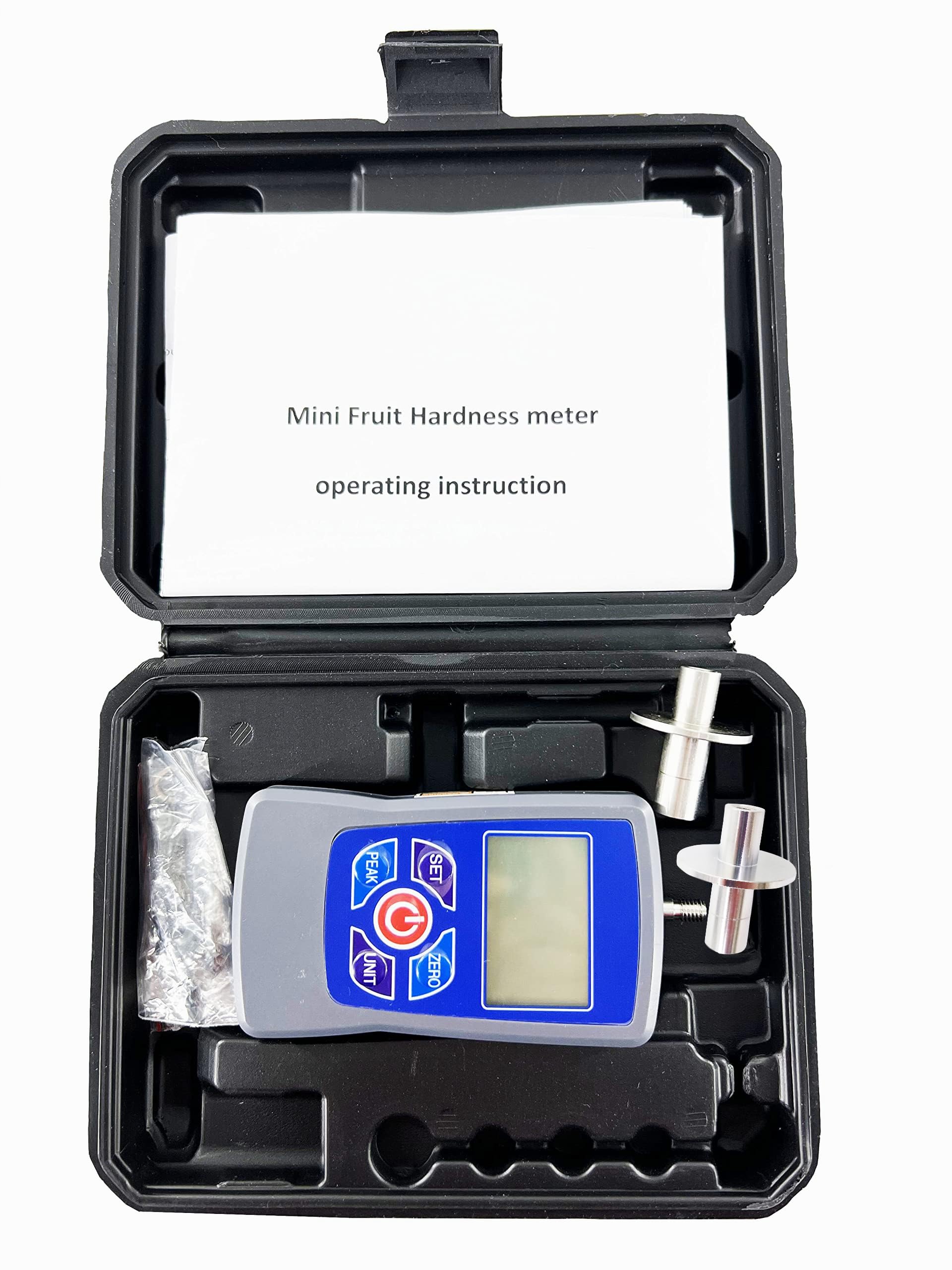 Digital Fruit Hardness Tester Penetrometer - 0.2-15 Kgf/cm2 Range with Buzzer Alarm for Strawberries, Grapes, Bananas | Portable Sclerometer for Freshness Testing in Farms, Orchards & Quality Control Labs