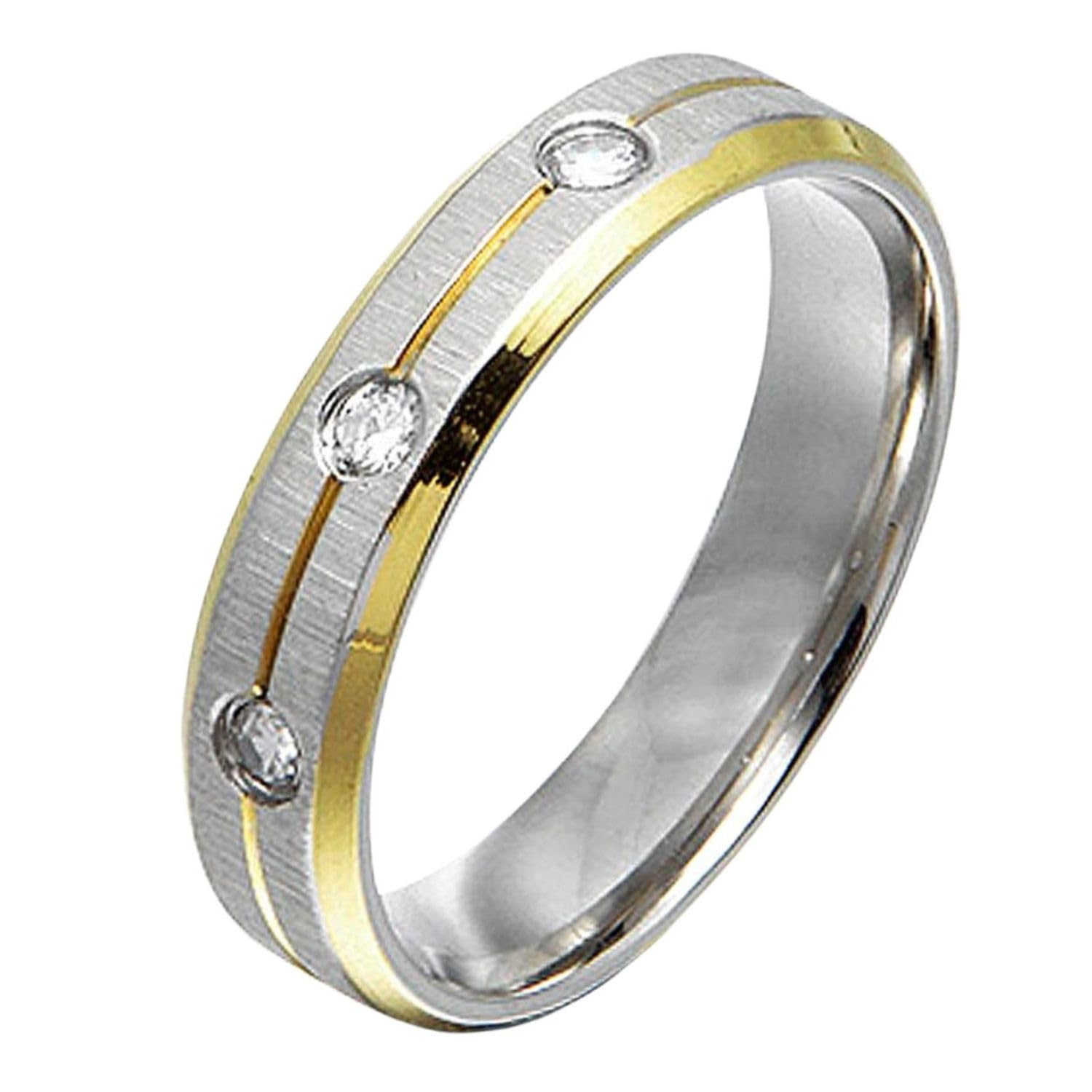 18K Gold Filled CZ Diamond Promise Ring for Wedding Couples - Personalized Engraved Titanium Valentine's Gift for Bride & Groom - Anniversary, Proposal & Romantic Occasions