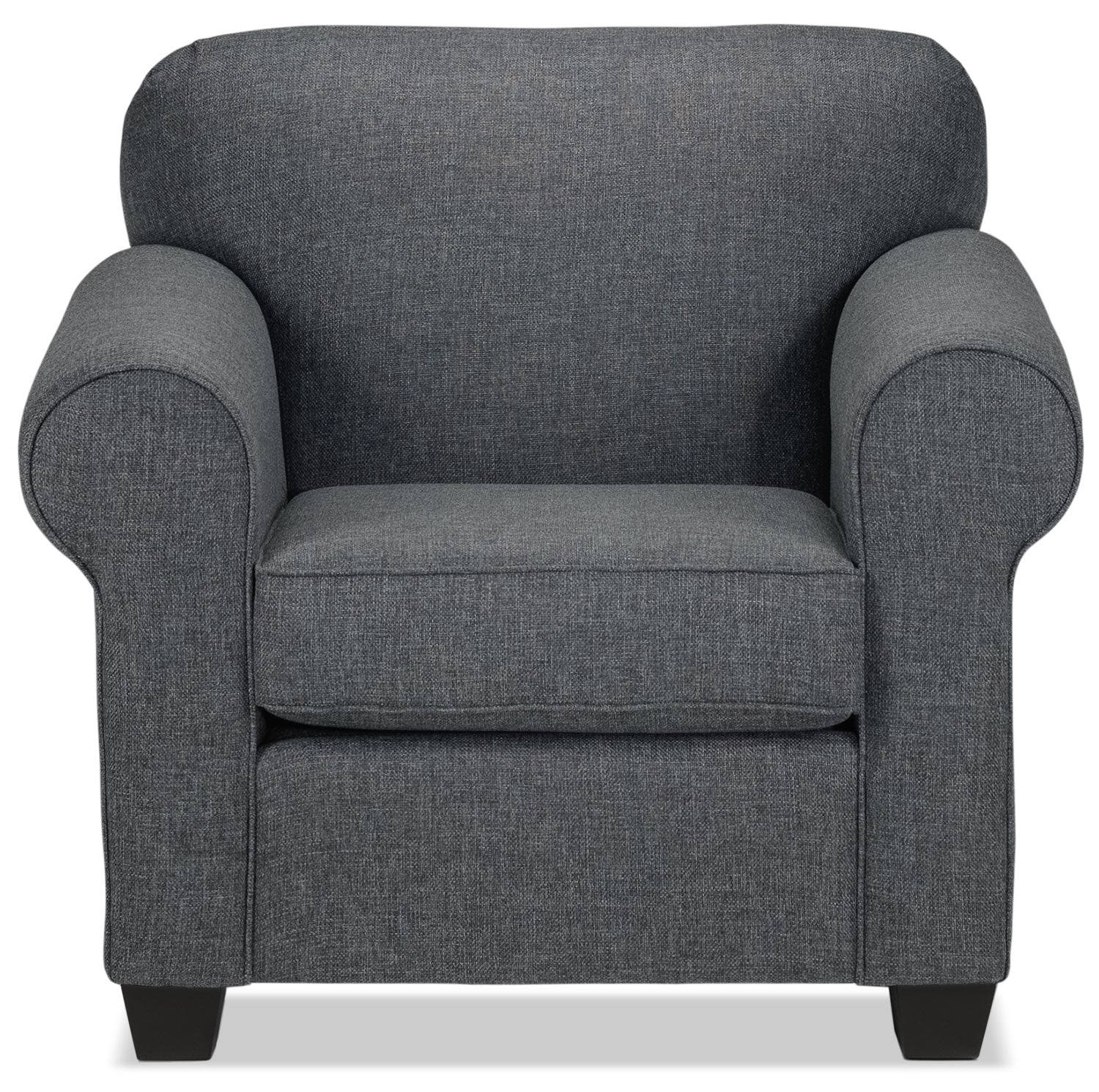 Aristotle Chair - Modern Grey Accent Chair for Living Room, Bedroom & Office - Comfortable Mid-Century Style Lounge Chair with Sturdy Wooden Legs