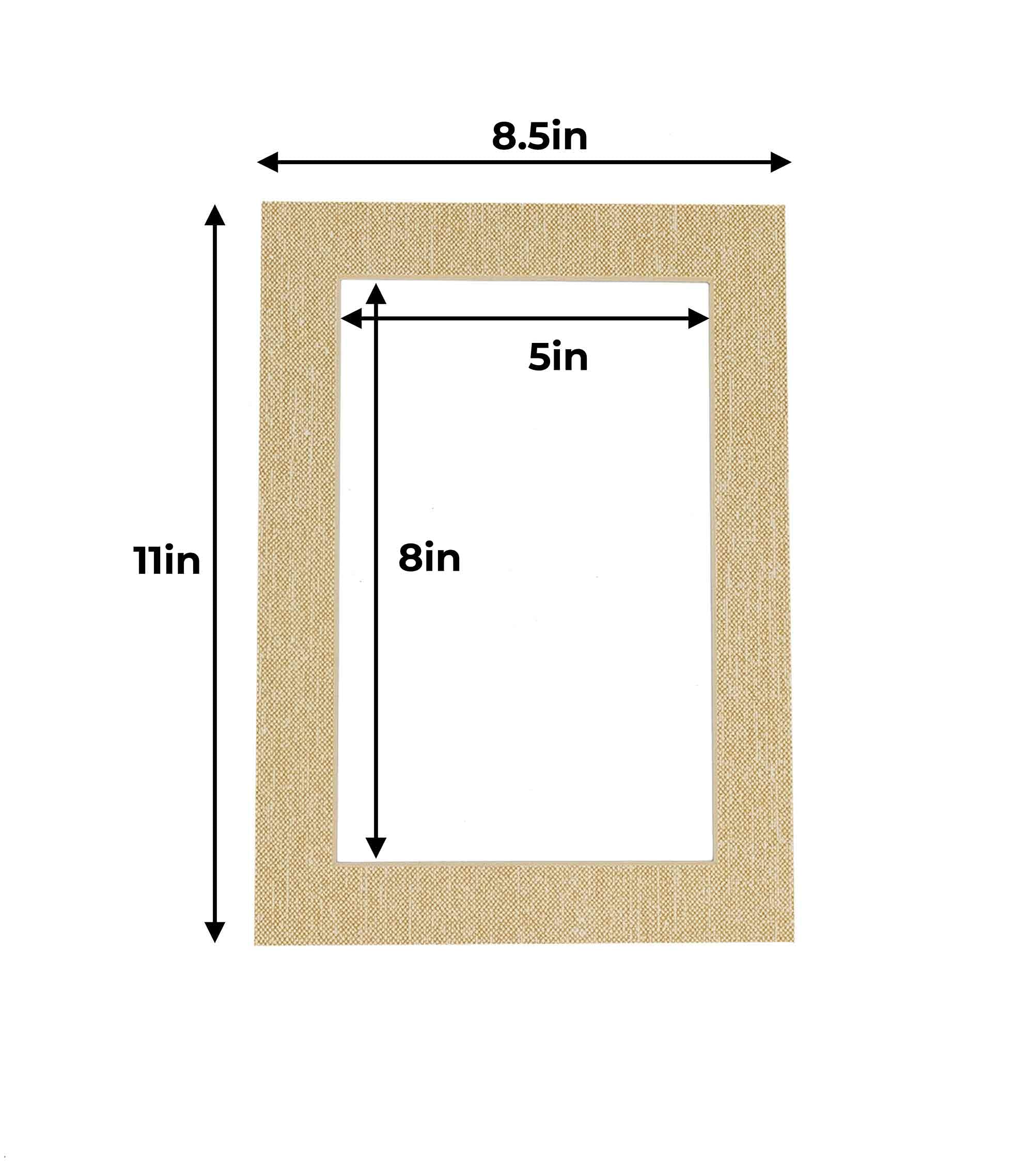 Premium White Core Linen 8.5x11 Picture Frame Mats - Perfect for 5.5x8.5 Photos - 25-Pack with Protective Bags & Backing Boards - Ideal for Home Decor, Wedding Photos & Art Displays