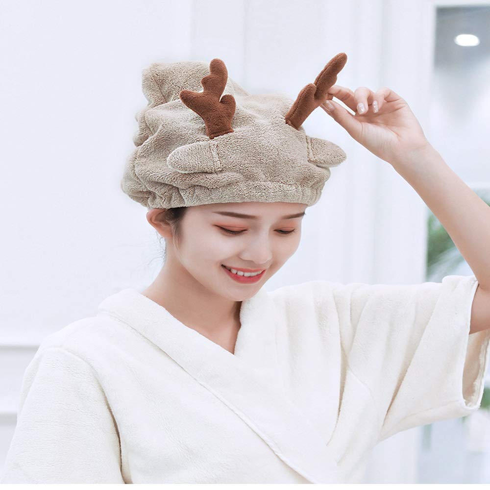 3 Pack Kids Hair Drying Towel - Super Absorbent Microfiber Hair Wrap Cap for Girls & Boys, Cute Cartoon Coral Velvet Quick Dry Bath Towel Hat for Shower, Swimming & Post-Wash Hair Care