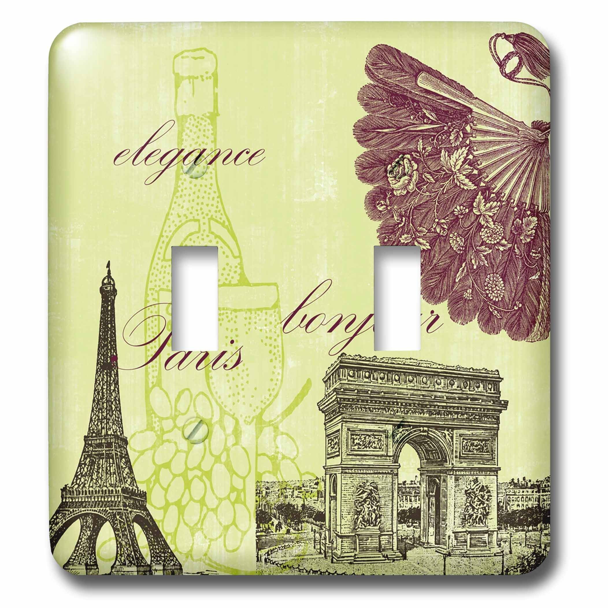 3dRose Paris Elegance Vintage Art Double Toggle Switch - Stylish Wall Plate Cover for Home & Office Decor (Model lsp_79112_2)