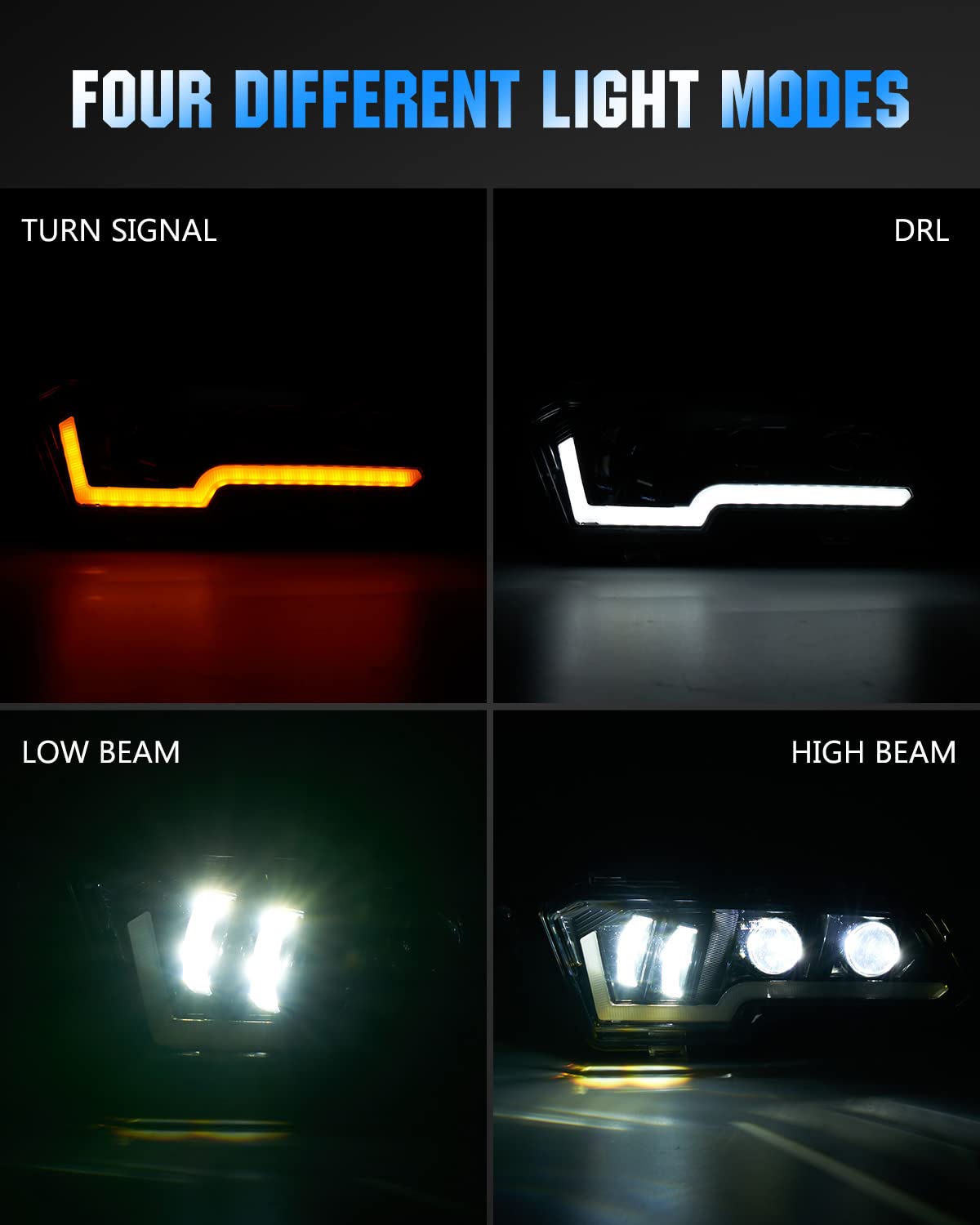 Polaris Sportsman LED Headlights 2017-2024 - High/Low Beam DRL for Off-Road & Night Riding