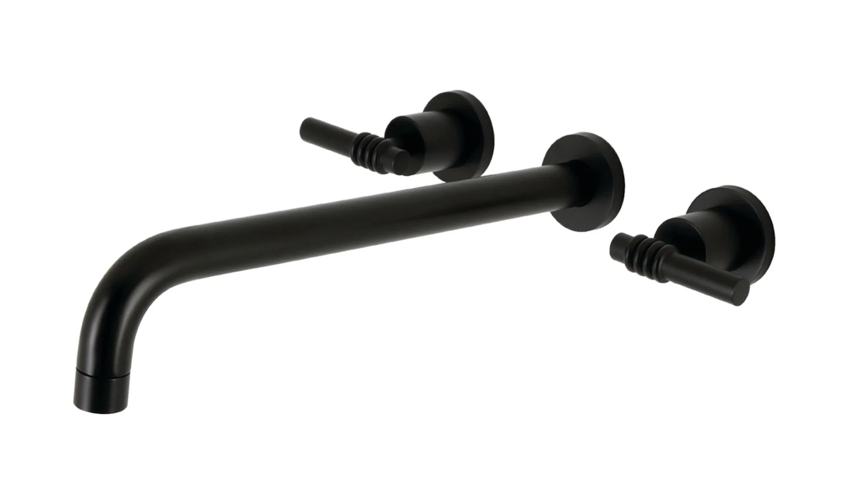 Milano Two Handle 3 Hole Wall Mount Roman Tub Faucet - Classic Bathroom Faucet for Freestanding Tubs - Perfect for Spa, Bathroom Renovation & Luxury Home Decor