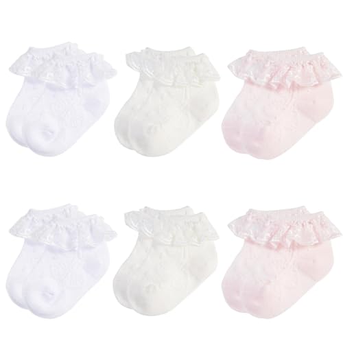 White/Ivory/Pink 6 Pairs