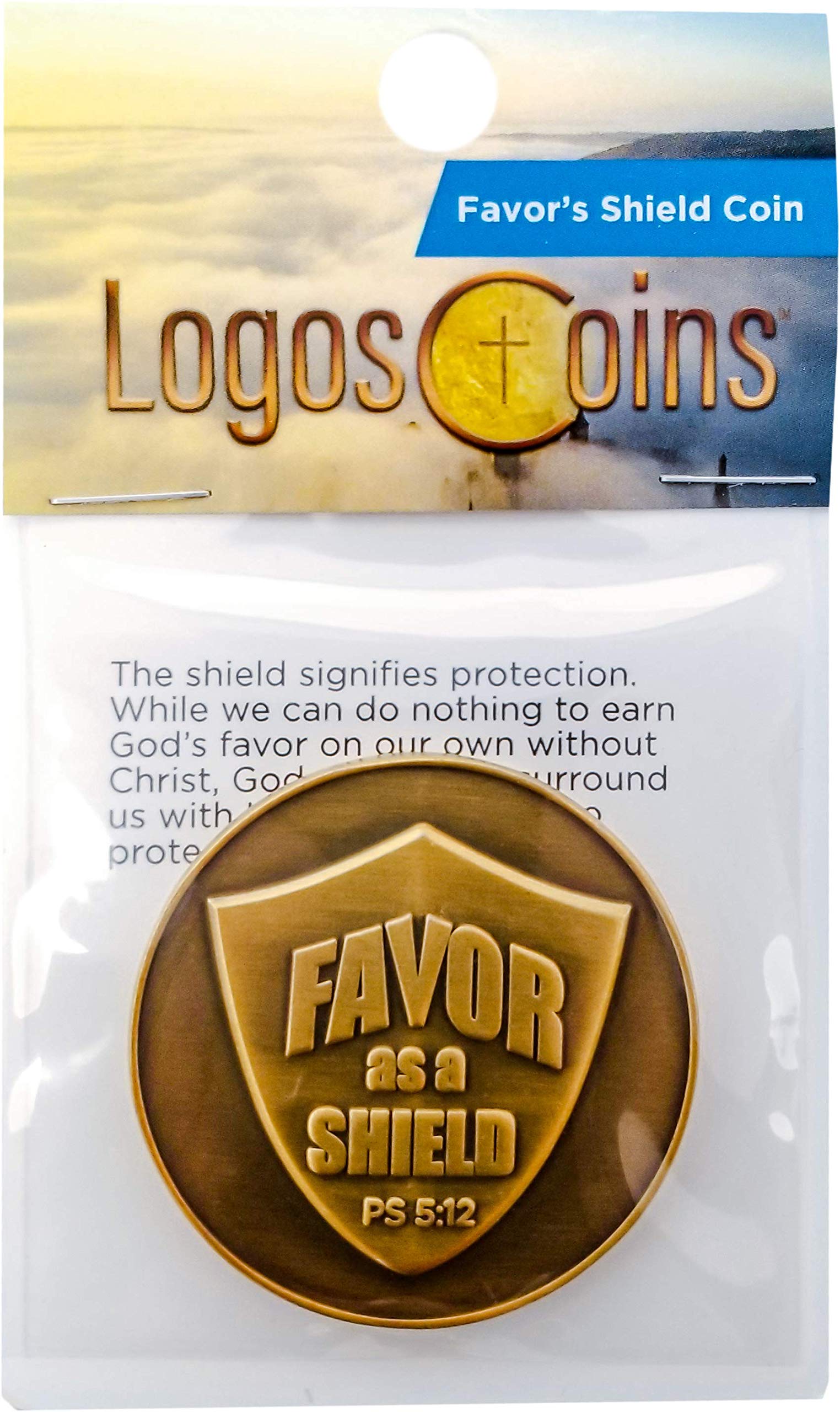 Bulk Pack of 10 Antique Gold Christian Prayer Tokens - Religious Pocket Coins with Psalm 5:12, Inspirational Faith Gifts for Church, Bible Study & Daily Encouragement