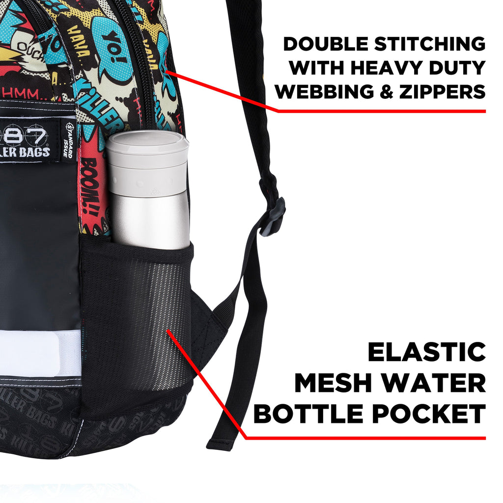 187 Killer Backpack Comic - Stylish Durable School & Travel Backpack for Students & Professionals | Perfect for Work, College & Outdoor Adventures
