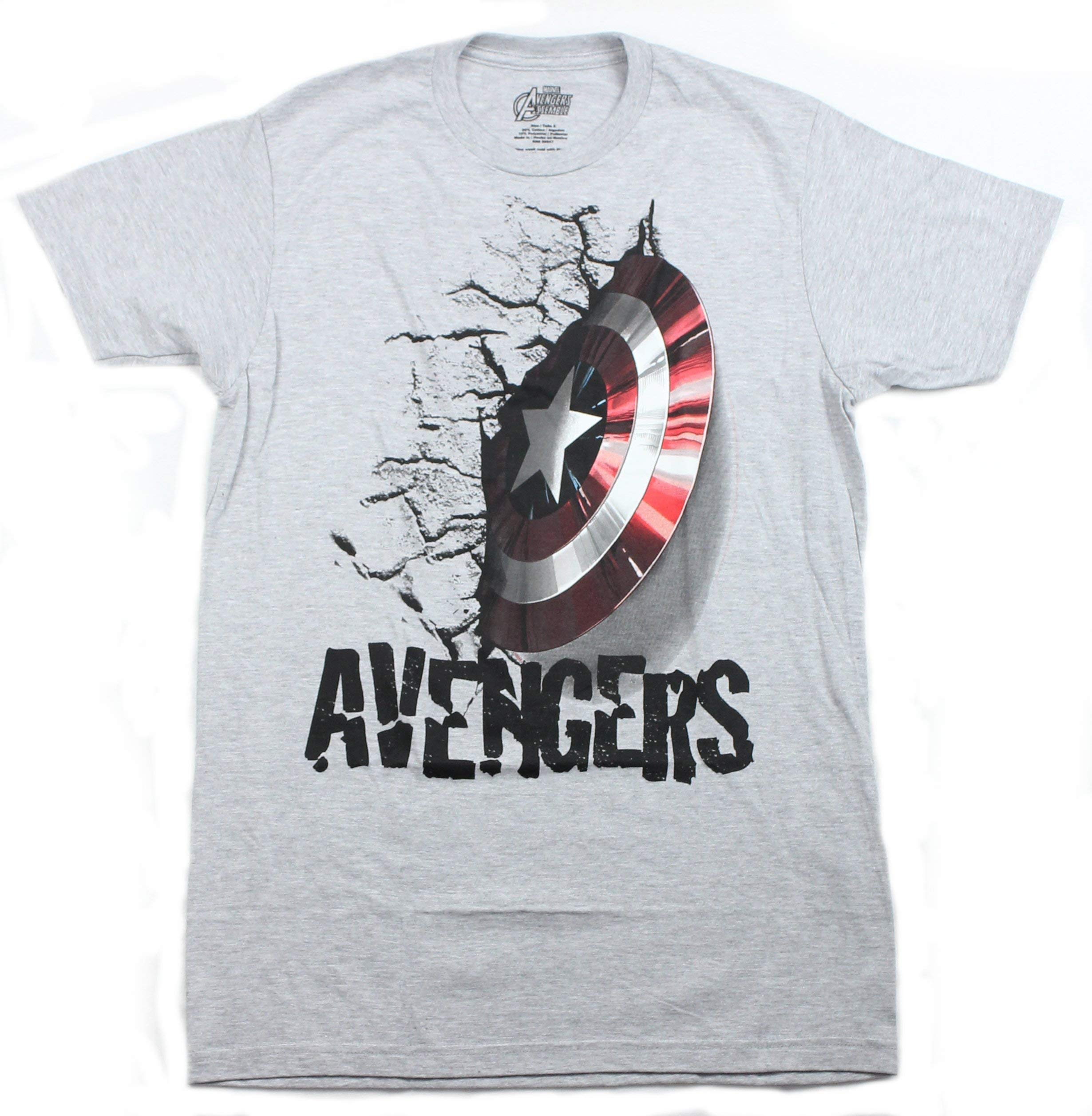 Men's Avengers Captain America T-Shirt - Grey | Superhero Graphic Tee for Casual Wear & Marvel Fan Gifts
