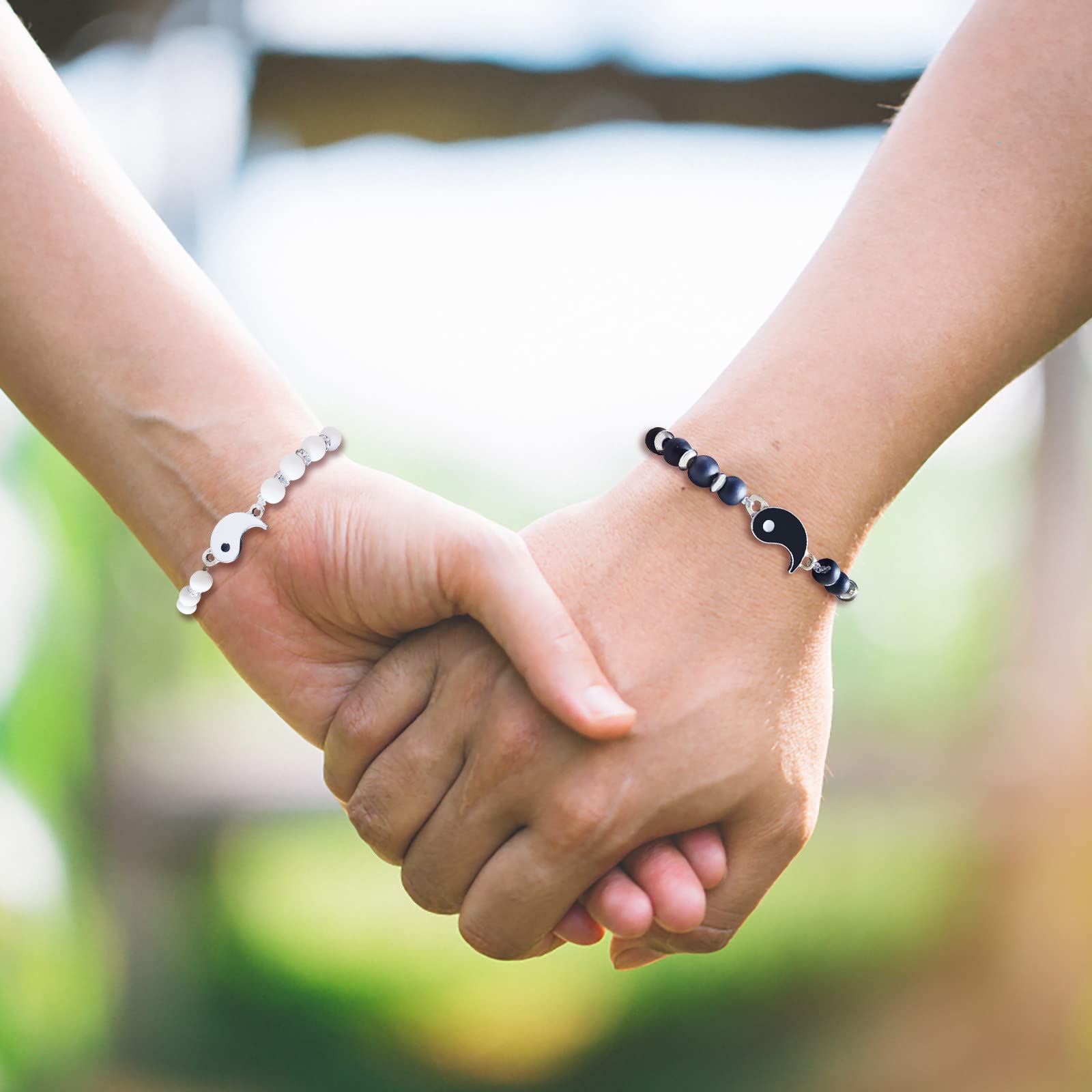 Yin Yang Friendship Bracelets for Couples - Adjustable Rope Bracelet Set for Best Friends, Boyfriend & Girlfriend - Perfect Valentine's Day Gift for Love & Relationships | Wear for Date Nights, Anniversaries or Everyday Bonding
