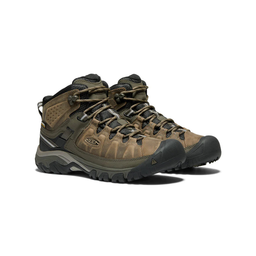 Men's Targhee III Mid WP Waterproof Hiking Boots with Bungee Cord - Black | All-Terrain Outdoor Adventure & Trail Walking Shoes