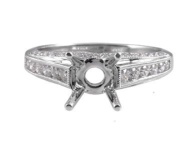 White Gold Engagement Semi-Mount Ring - Elegant Diamond Setting for Wedding & Proposal - Perfect for Bridal Jewelry & Anniversary Gifts