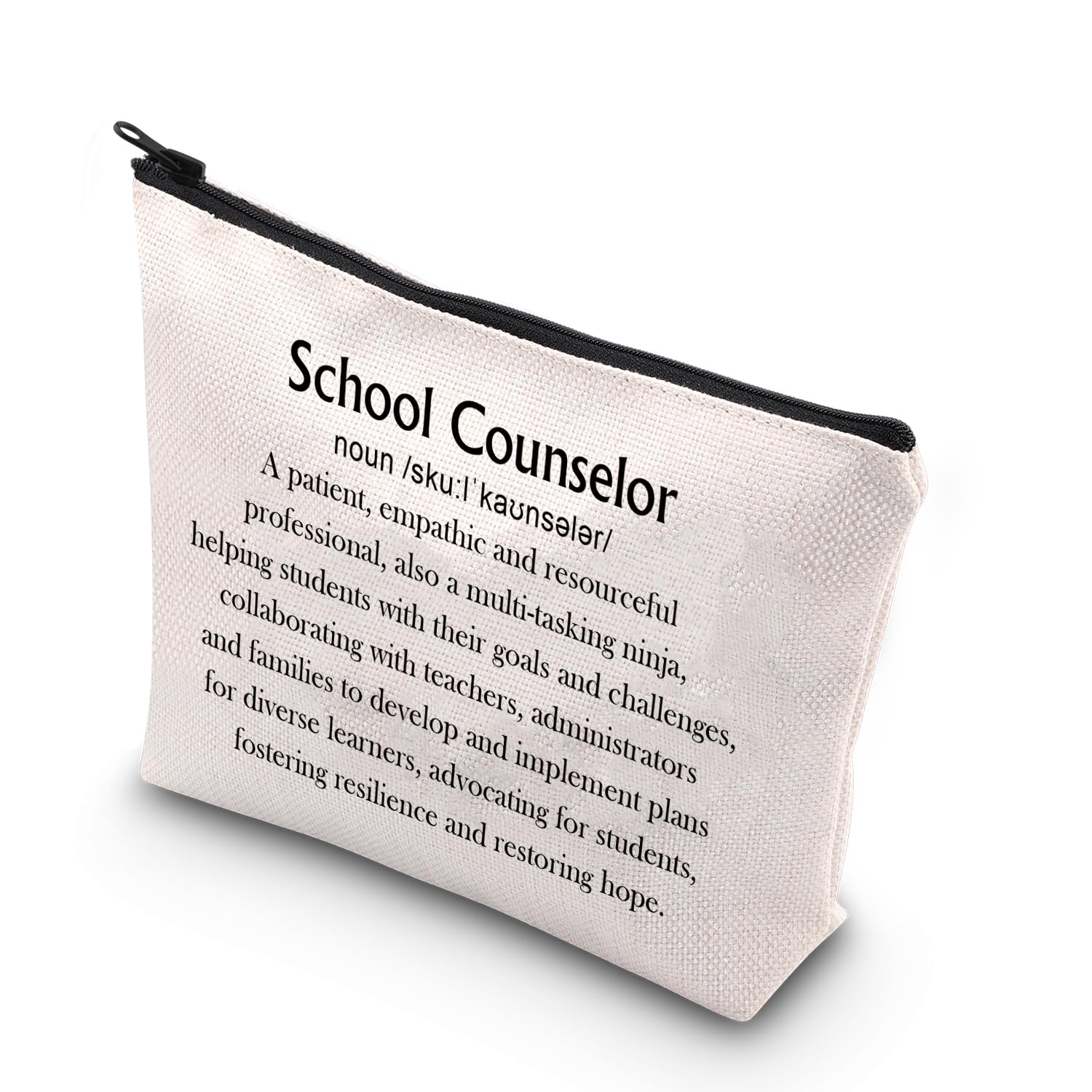 BDPWSS School Counselor Makeup Bag - Inspirational Appreciation Gift for Guidance Counselors, Motivational Travel Pouch with Definition - Perfect for Teacher Appreciation Week, Graduation Gifts & Daily Organization
