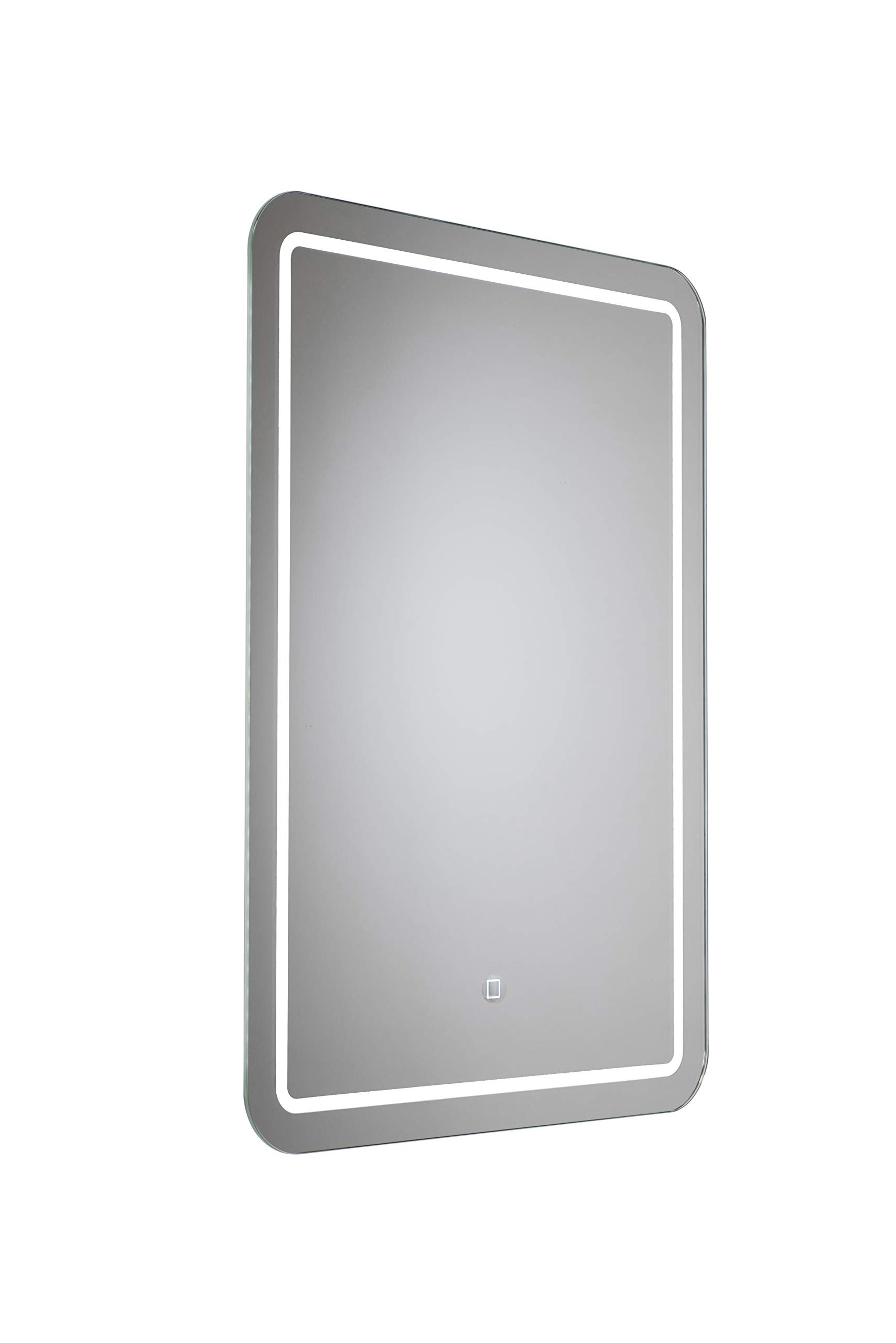Croydex Chawston Hang 'N' Lock Illuminated Square Mirror - Modern Bathroom Vanity Mirror with LED Lights for Makeup & Shaving - Perfect for Home, Spa, and Salon Use