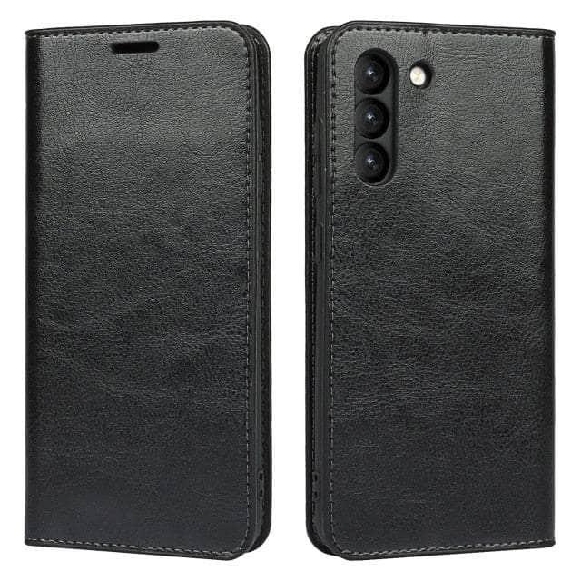 Genuine Leather Flip Case for Samsung Galaxy S22 Plus with Credit Card Holder - Perfect for Daily Use, Travel & Business
