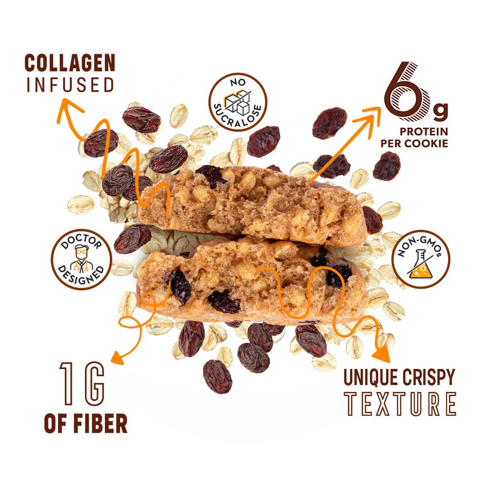 Smart for Life Oatmeal Raisin Protein Cookies - High Protein, Low Sugar, Low Calorie, High Fiber Meal Replacement Snacks - 1 Week Supply - Perfect for Weight Loss, Keto Diet & On-The-Go Nutrition - Ideal for Office Snacking, Gym Recovery & Travel Energy Boost