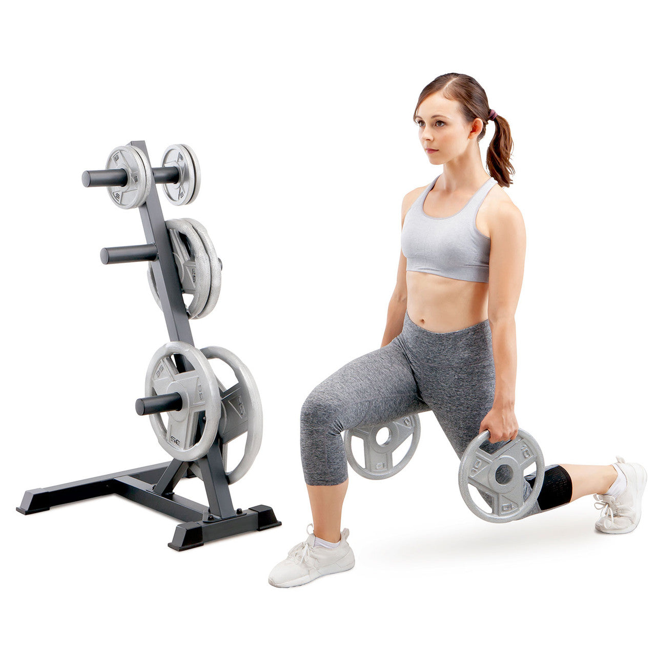 Olympic Plate Tree PT 45 - Heavy Duty Weight Plate Storage Rack for Gym & Home Workout Equipment Organization | Perfect for CrossFit, Powerlifting & Strength Training