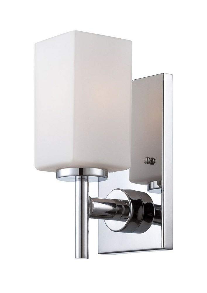 Designers Fountain Dakota 1-Light Wall Sconce in Chrome Finish - Modern Bathroom Vanity Lighting for Bedroom, Hallway & Entryway (Model 6731-CH)