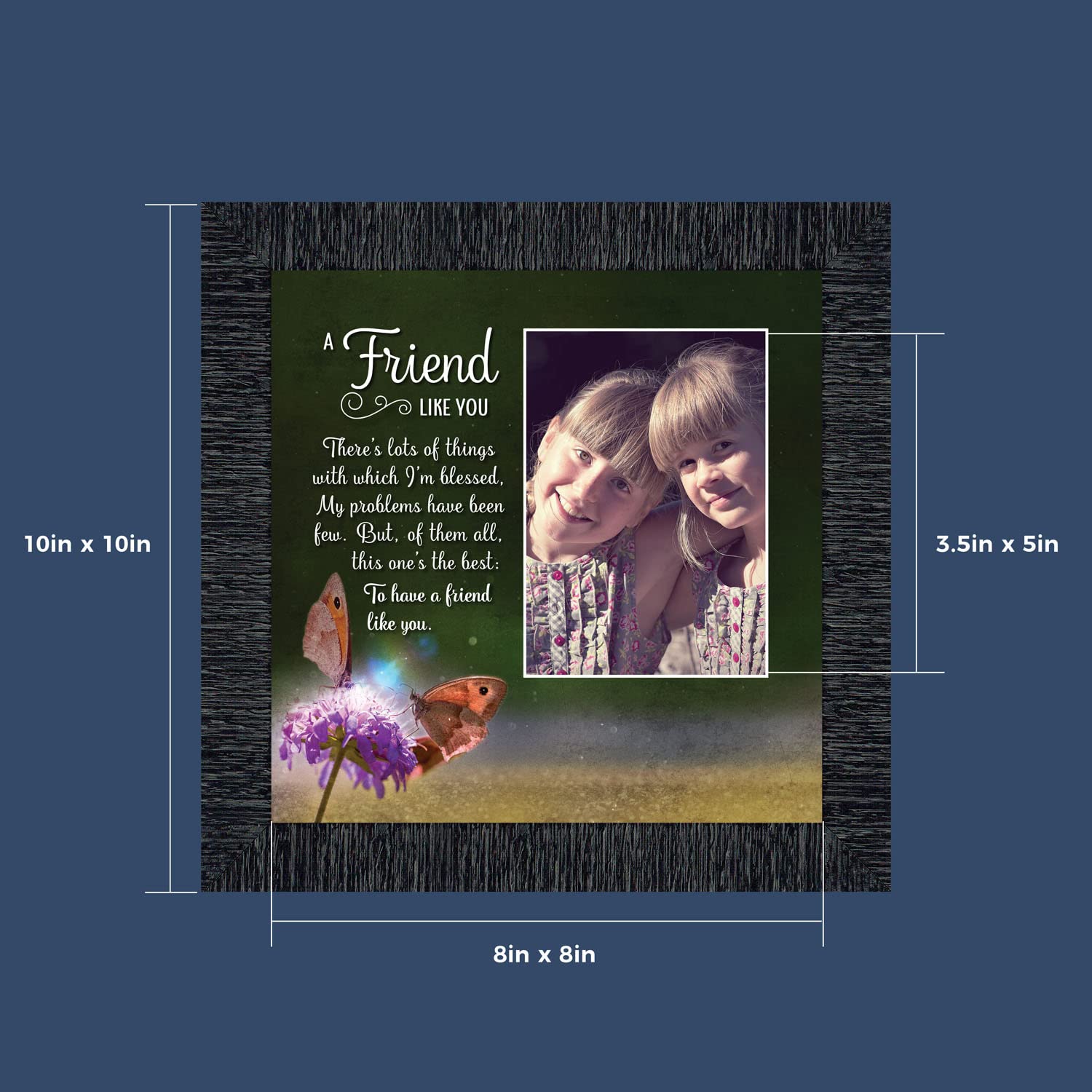 Crossroads Home Décor Best Friend Picture Frame - Perfect for Birthday Gifts, Anniversaries, and Office Desk Decor, 6315CH