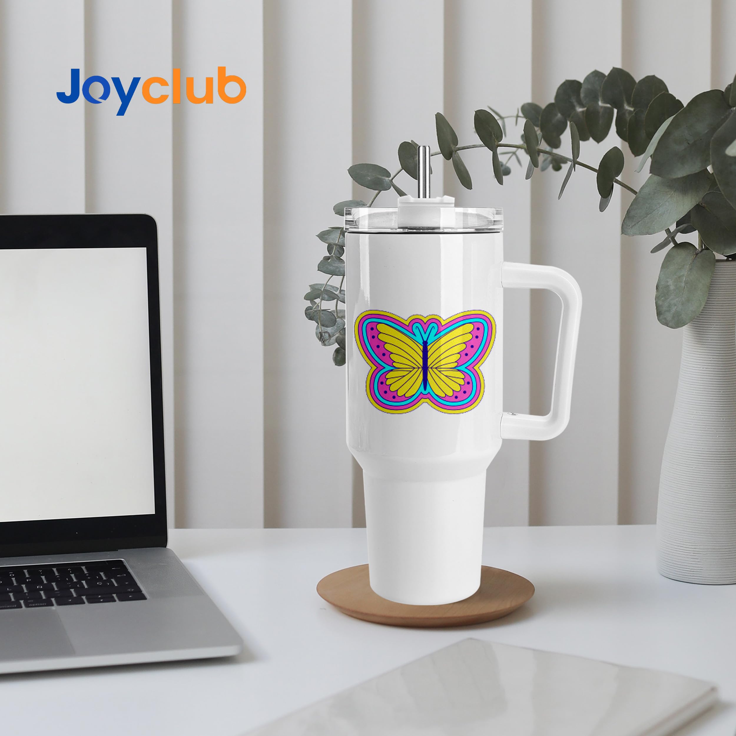 Joyclub 16 Pack 40oz Sublimation Tumblers with Handle - Stainless Steel Insulated Coffee Travel Mugs for DIY Heat Press Printing | Bulk Blank Tumblers for Custom Designs, Office Use, Gifts & Outdoor Activities